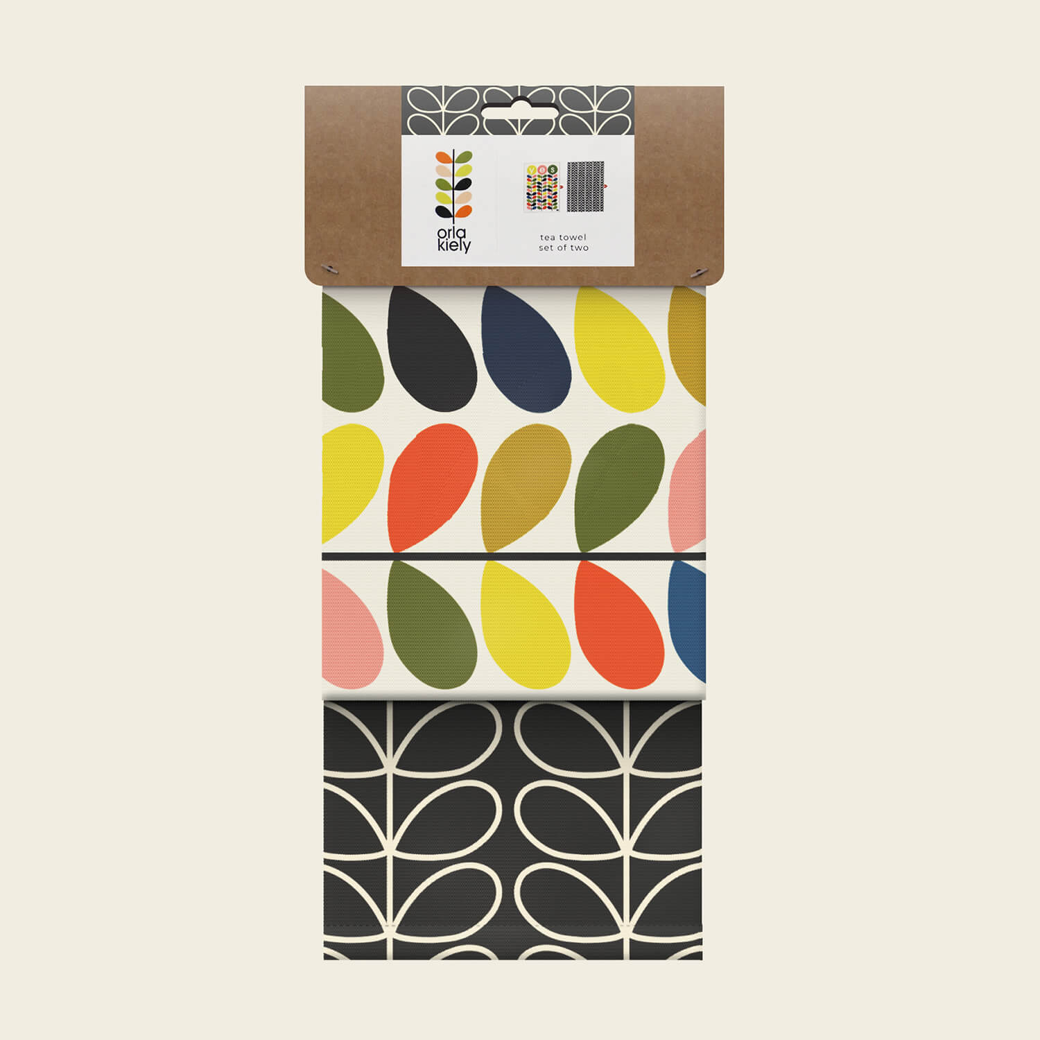 Orla Kiely Set of 2 Tea Towels - Yes Stem 2 Shaws Department Stores