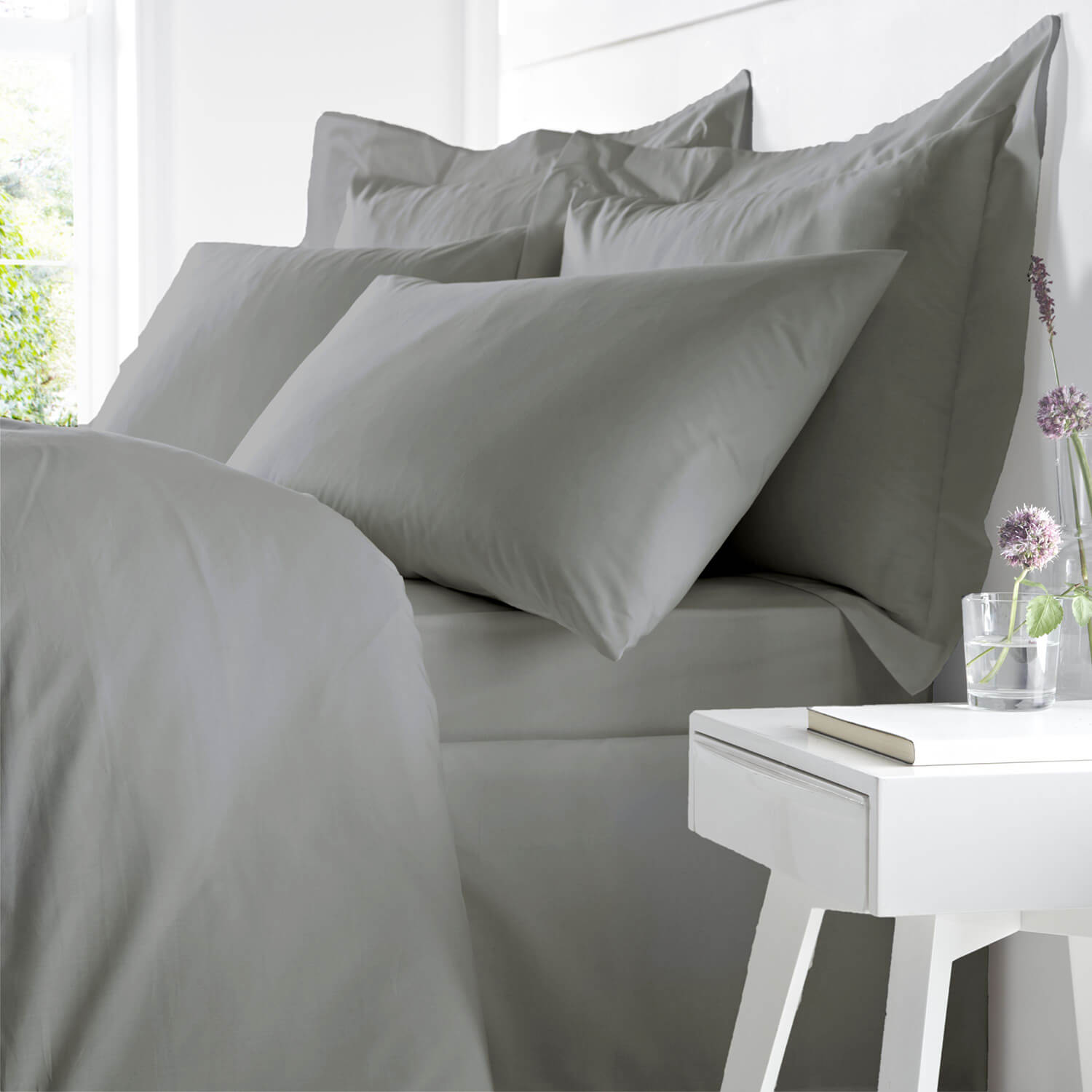 Bianca Fine Linens Oxford Pillowcase - Charcoal 2 Shaws Department Stores