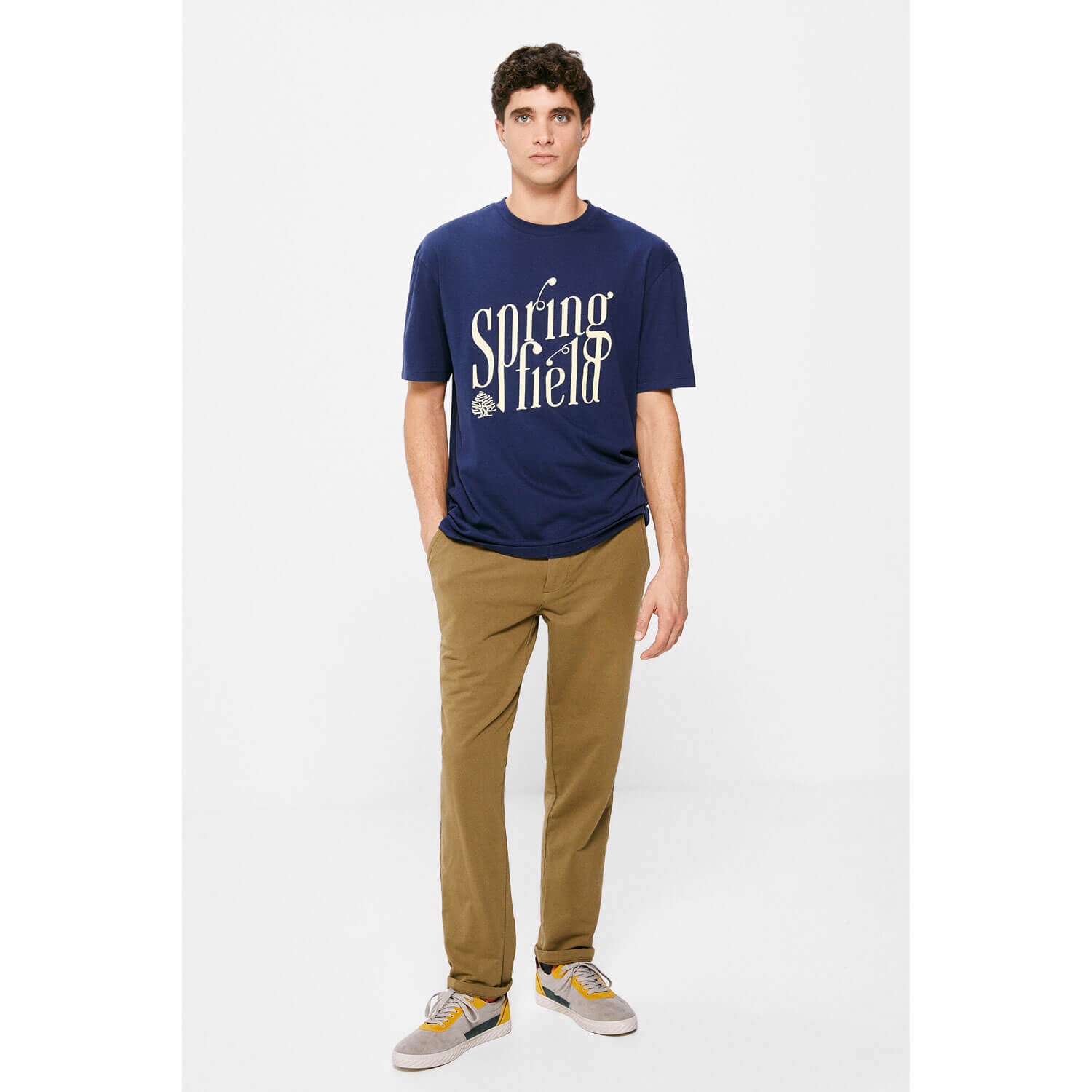 Springfield Short-Sleeve Print T-Shirt - Blue 4 Shaws Department Stores