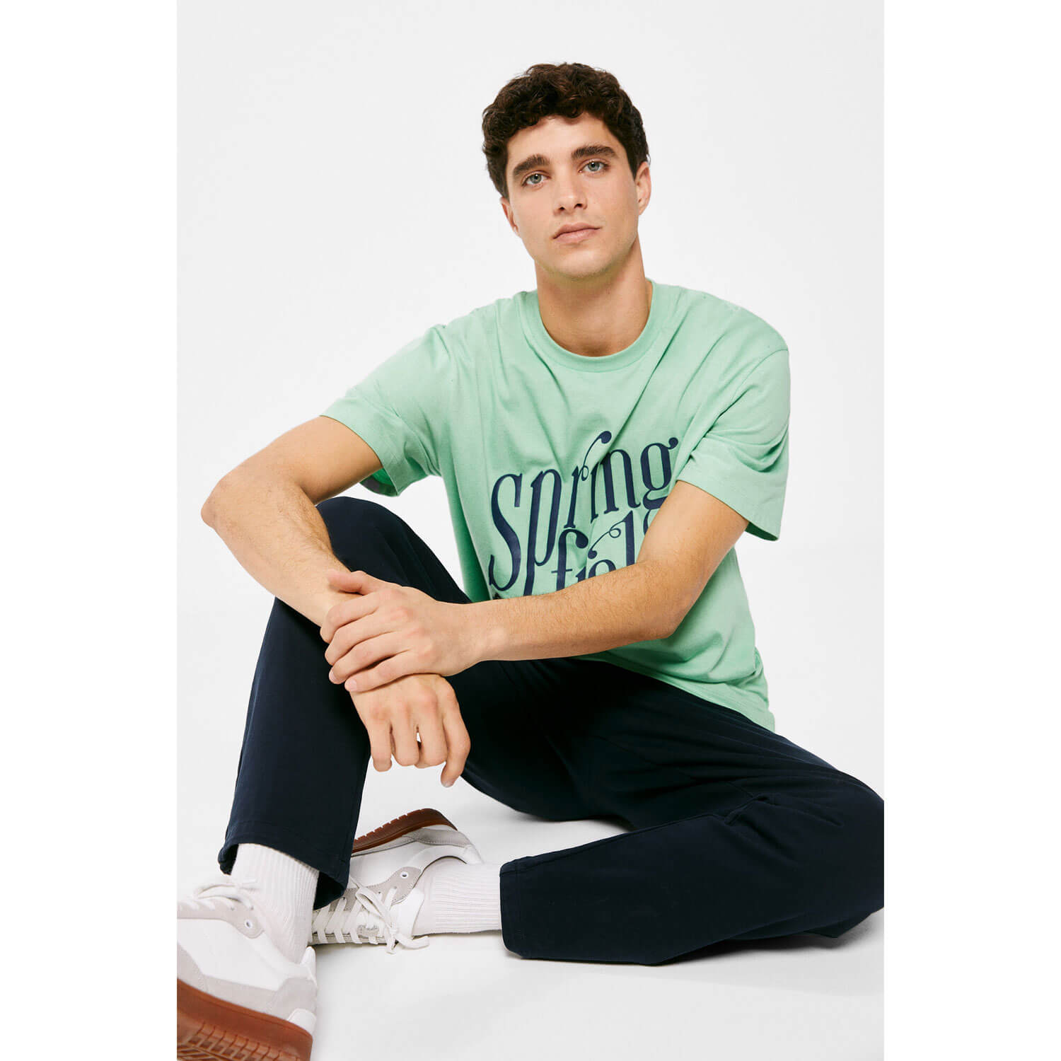 Springfield Short-Sleeve Print T-Shirt - Green 4 Shaws Department Stores