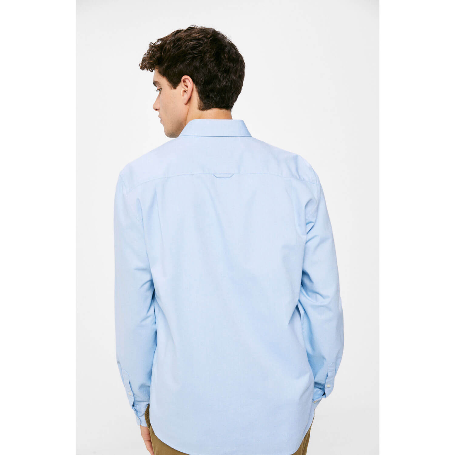Springfield Long-Sleeve Plain Sport Shirt - Blue 2 Shaws Department Stores
