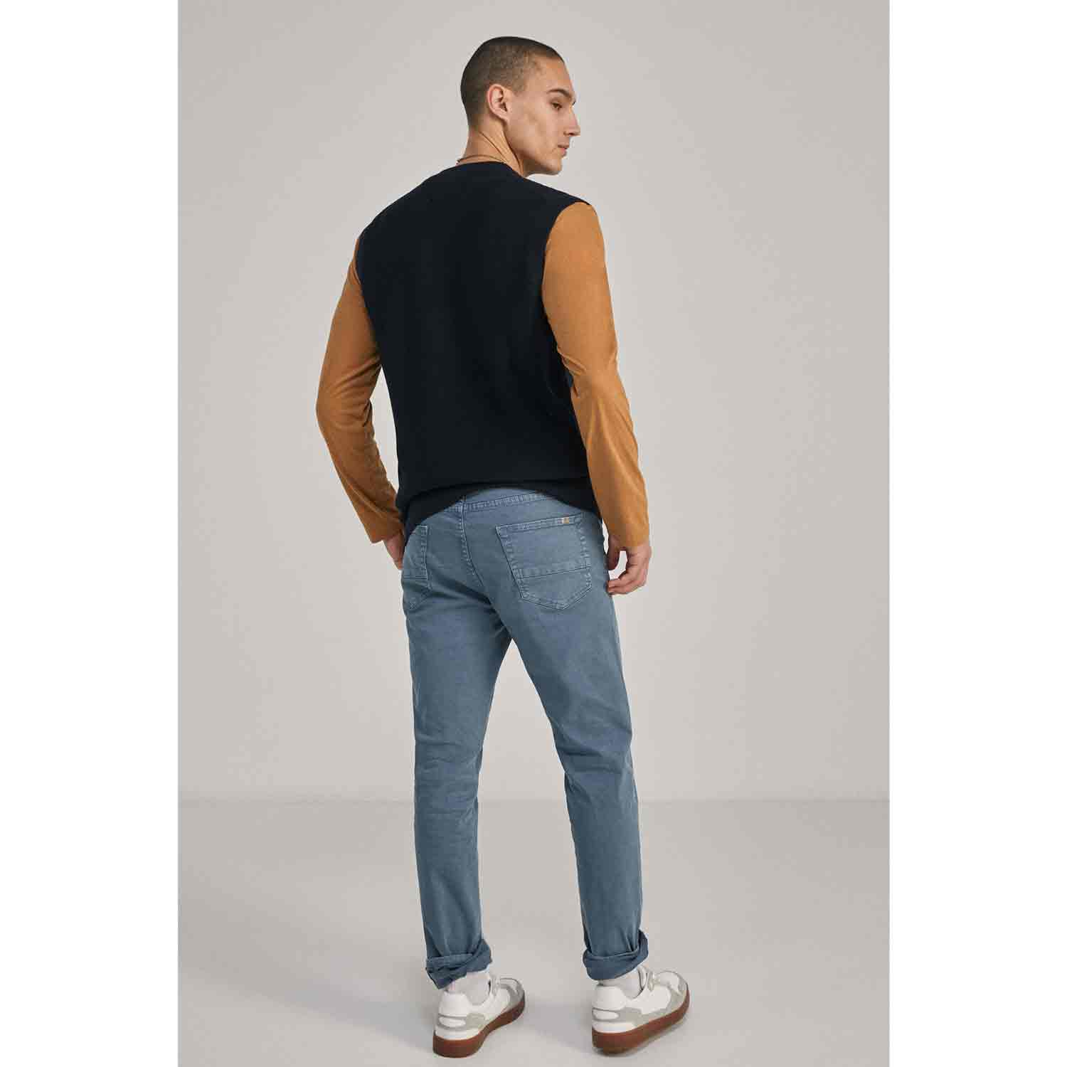 Springfield Slim 5-Pocket Cotton Trouser - Blue 2 Shaws Department Stores