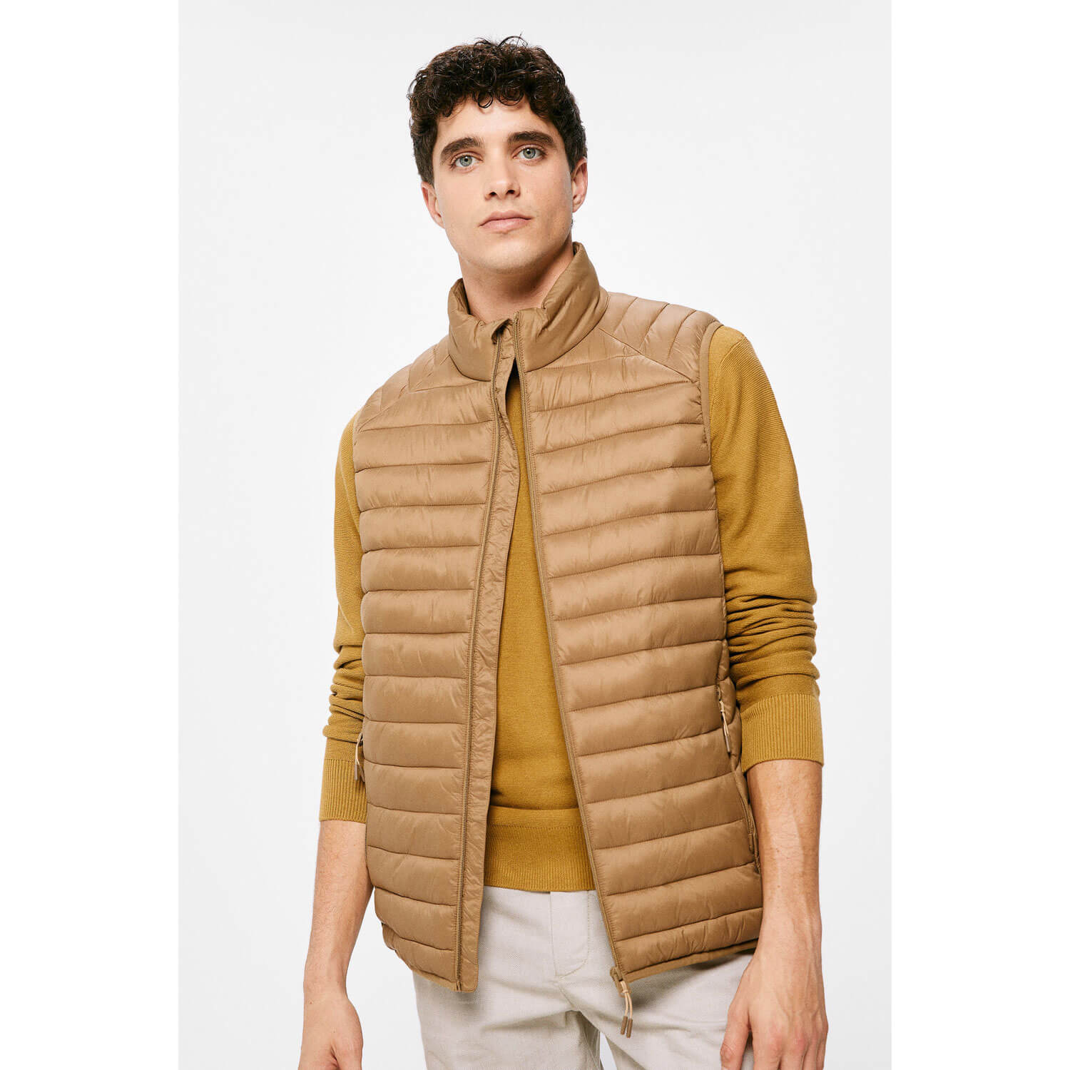 Springfield Nylon Casual Jacket - Beige/Camel 1 Shaws Department Stores