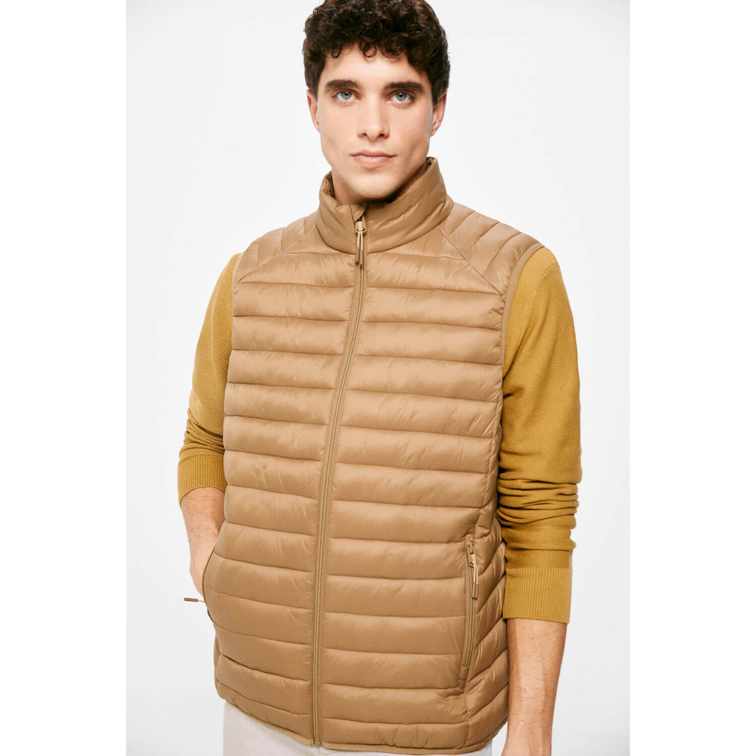 Springfield Nylon Casual Jacket - Beige/Camel 4 Shaws Department Stores