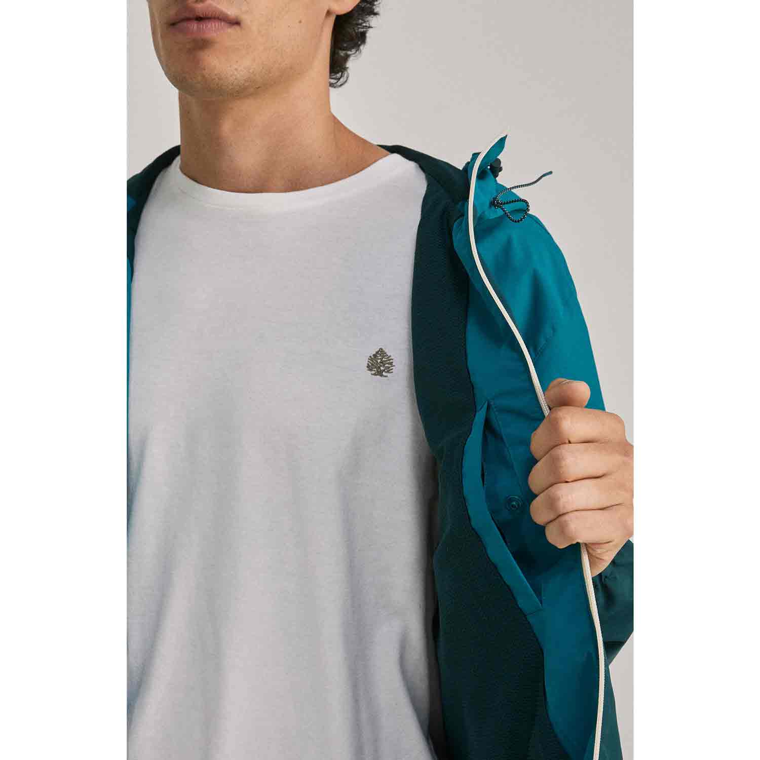 Springfield Nylon Casual Hooded Jacket - Blue 5 Shaws Department Stores