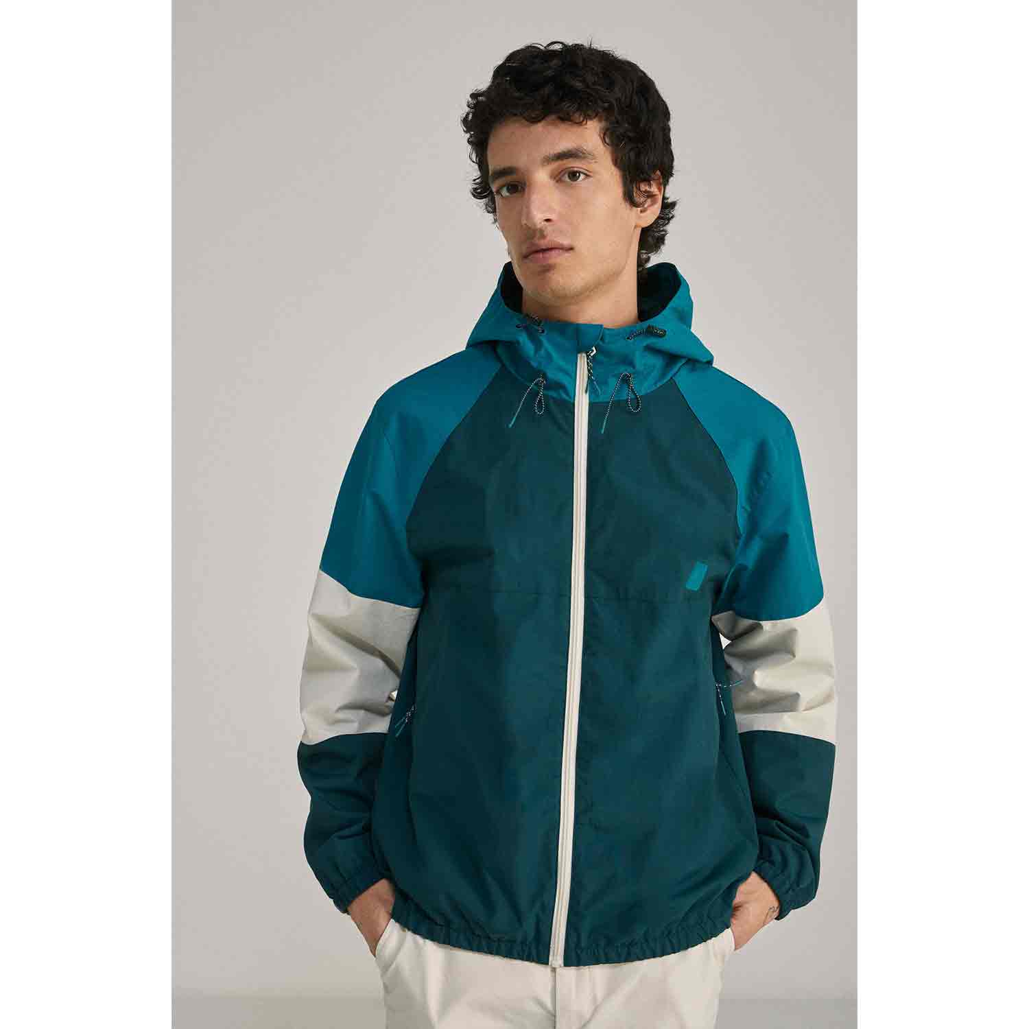 Springfield Nylon Casual Hooded Jacket - Blue 7 Shaws Department Stores