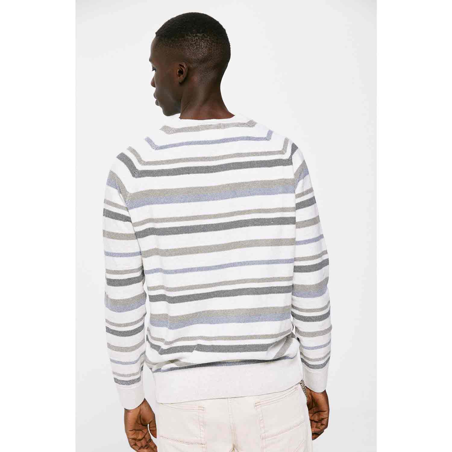 Springfield Long-Sleeve Stripe Fine Wool Knit - Grey / Silver 3 Shaws Department Stores