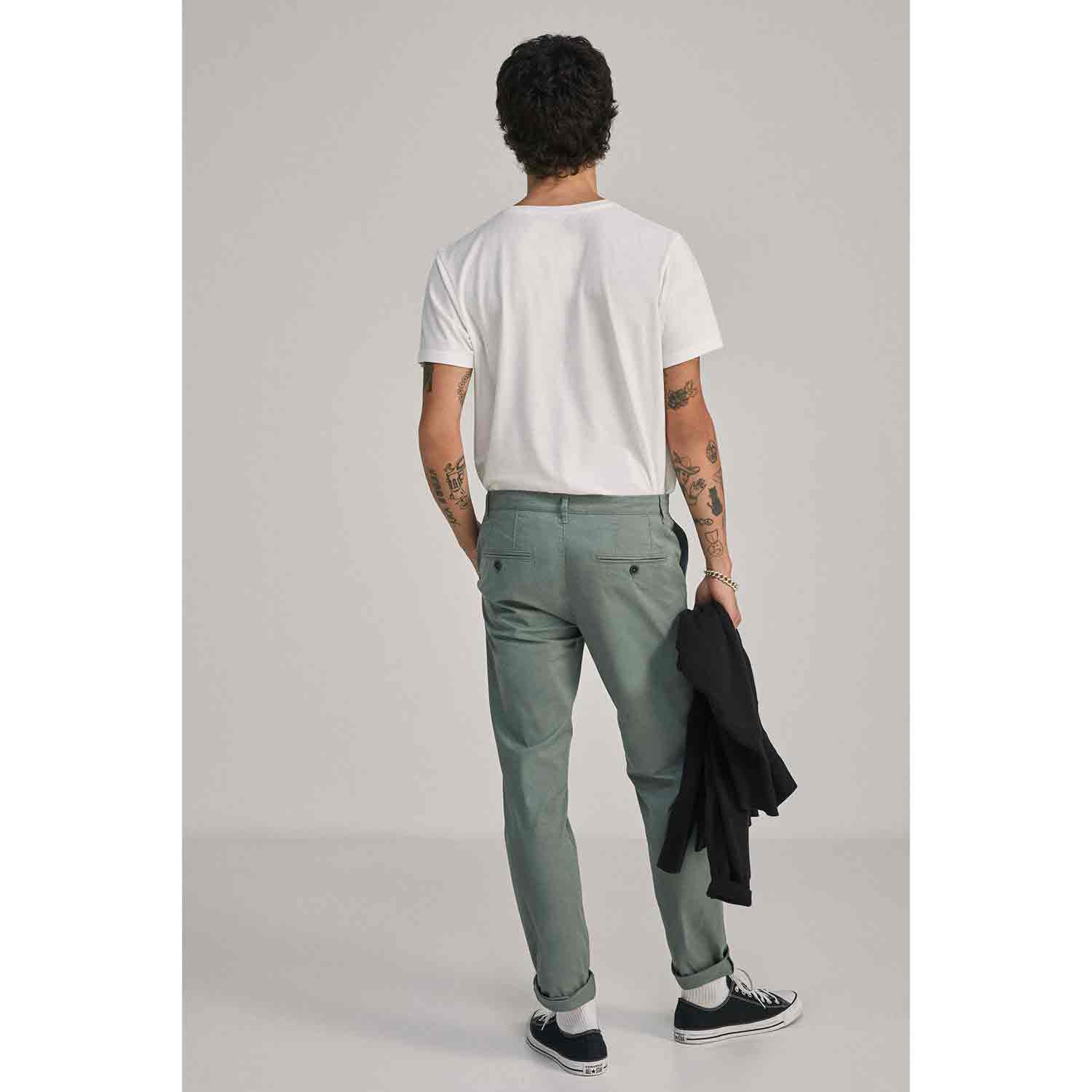 Springfield Skinny Patterned Chino - Green 4 Shaws Department Stores