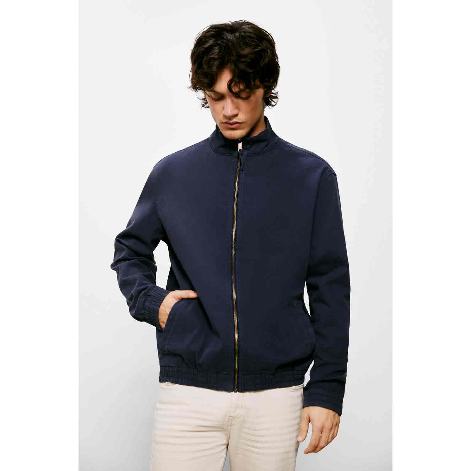 Springfield Cotton Casual Jacket - Blue 3 Shaws Department Stores