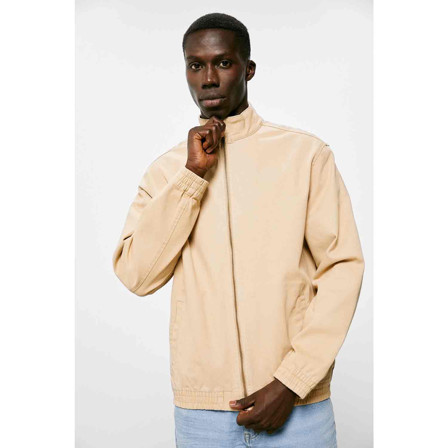 Springfield Cotton Casual Jacket - Beige 3 Shaws Department Stores