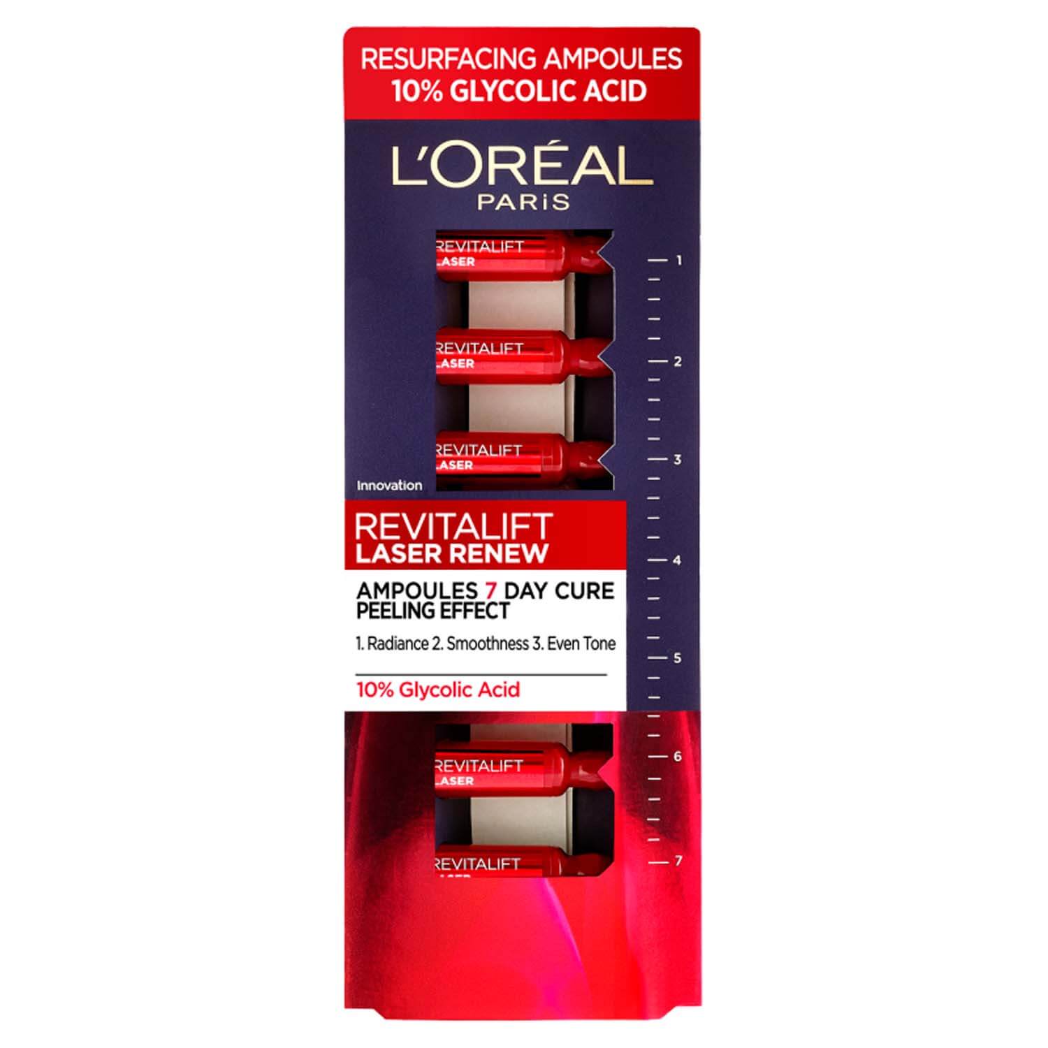 L’ Oréal Revitalift Laser Ampoules 10% Glycolic Acid Peel 7x1ml 1 Shaws Department Stores