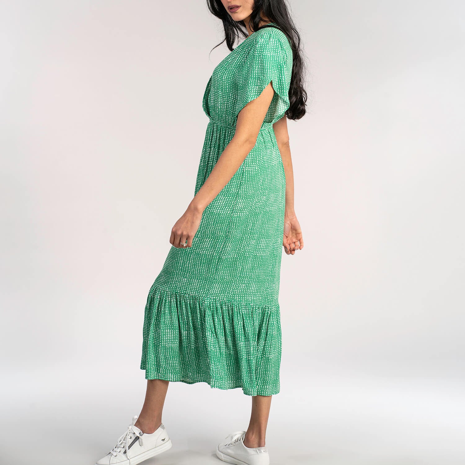 Naoise Wrap Spot Dress - Green 4 Shaws Department Stores