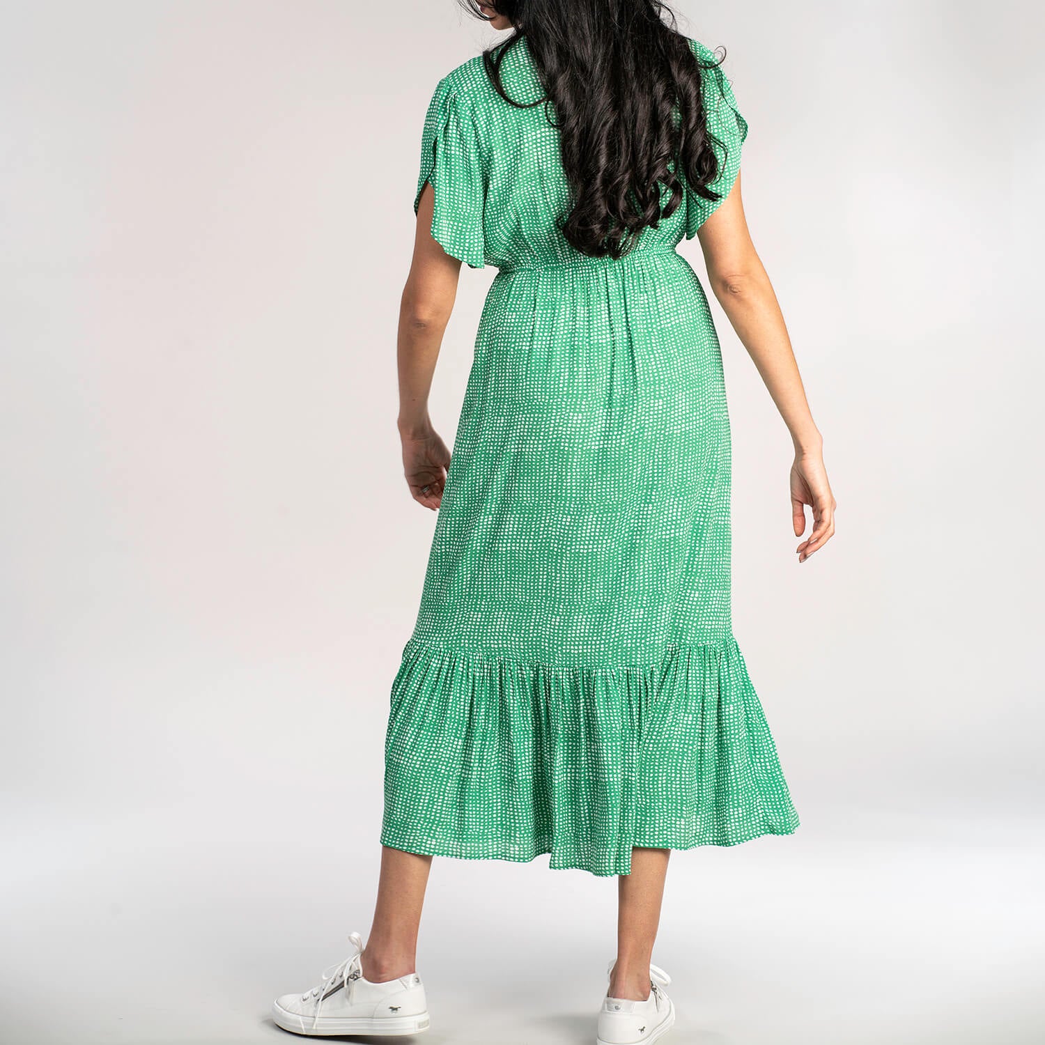 Naoise Wrap Spot Dress - Green 5 Shaws Department Stores
