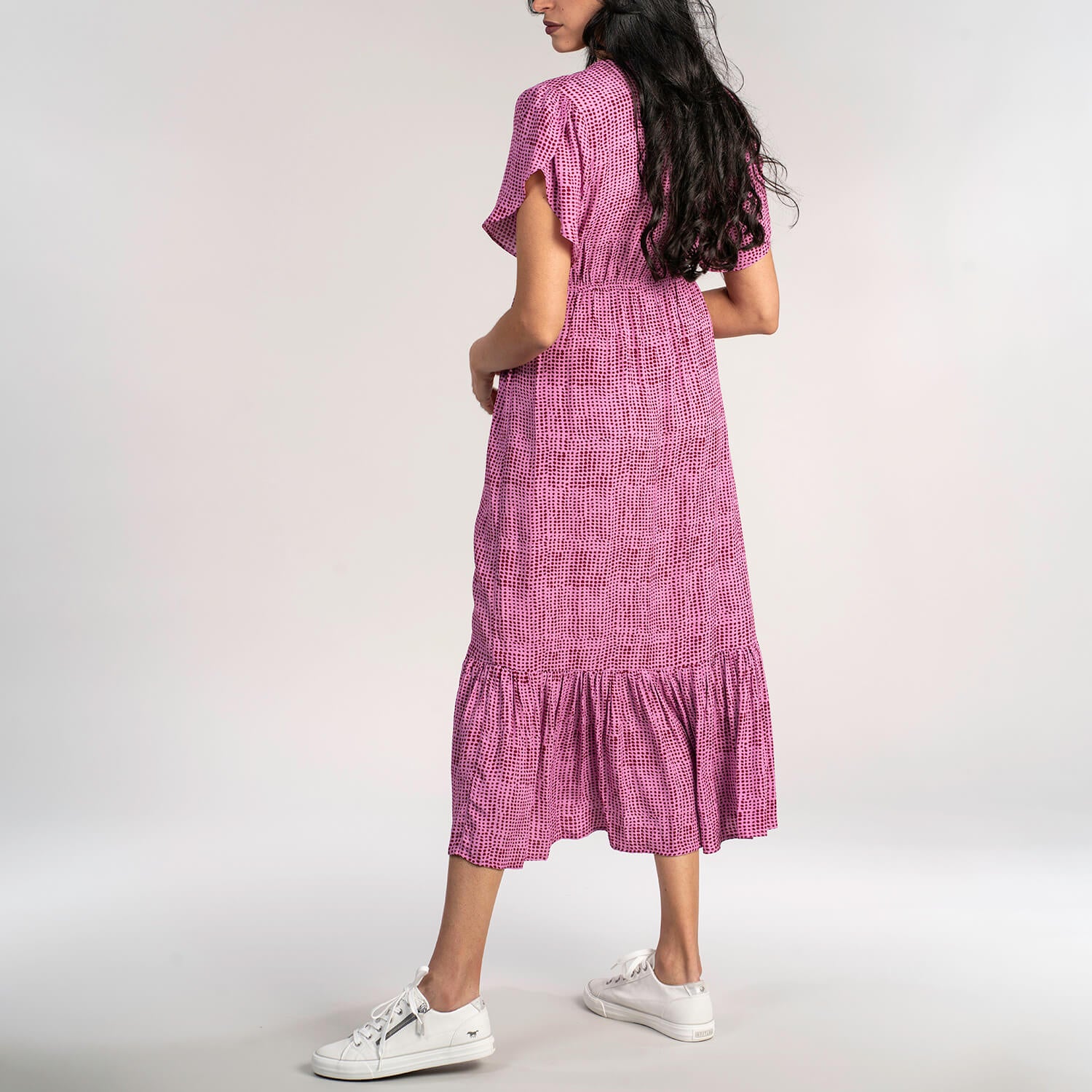 Naoise Wrap Spot Dress - Pink 4 Shaws Department Stores