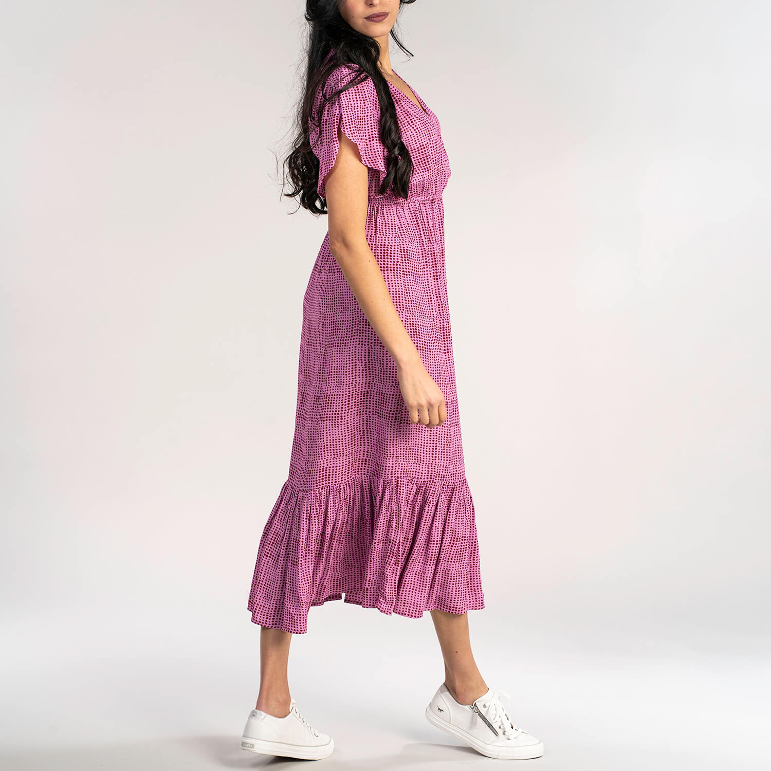 Naoise Wrap Spot Dress - Pink 3 Shaws Department Stores