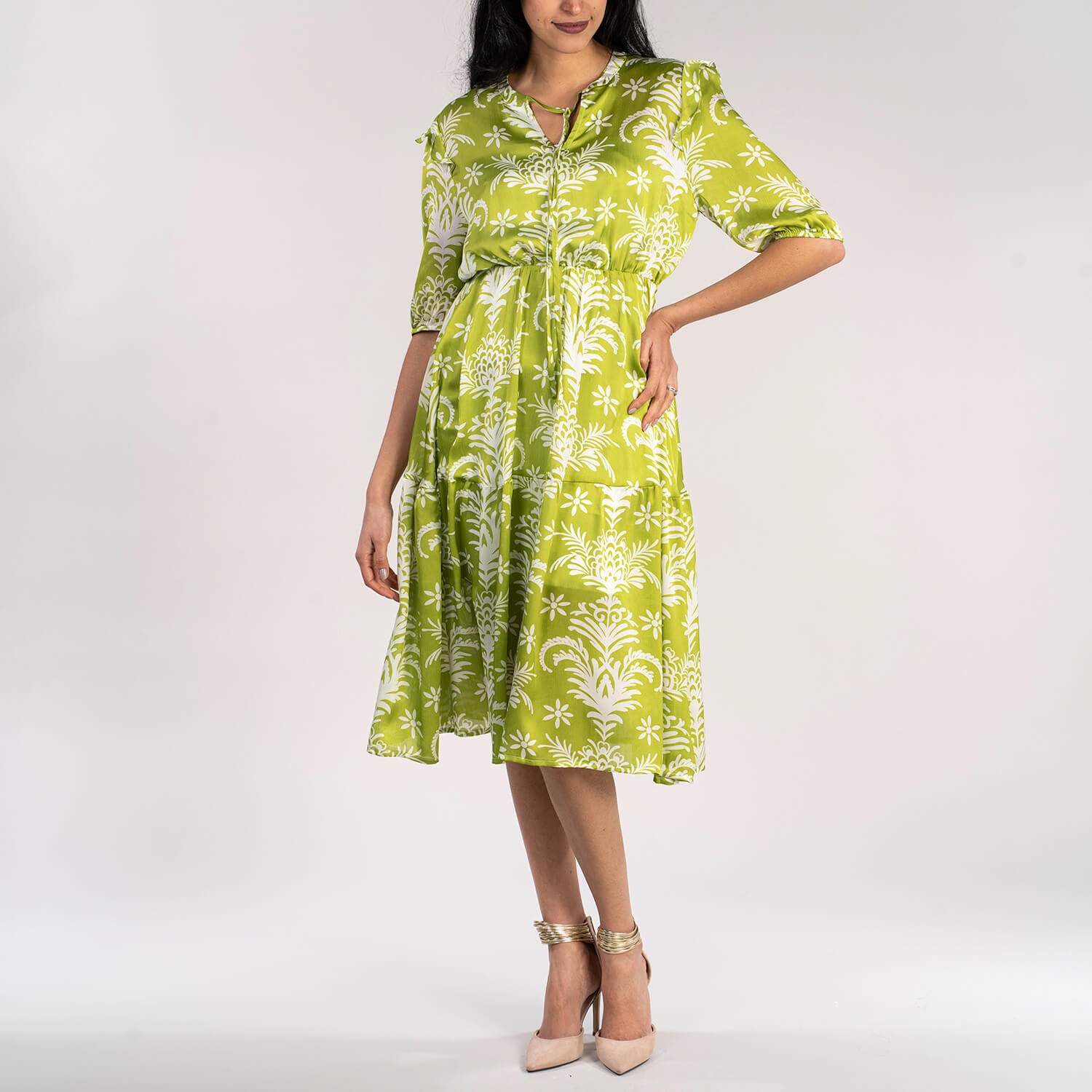 Naoise Nancy Dress - Lime 3 Shaws Department Stores