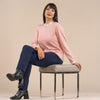 Mock Frill Neck Sweater - Pink
