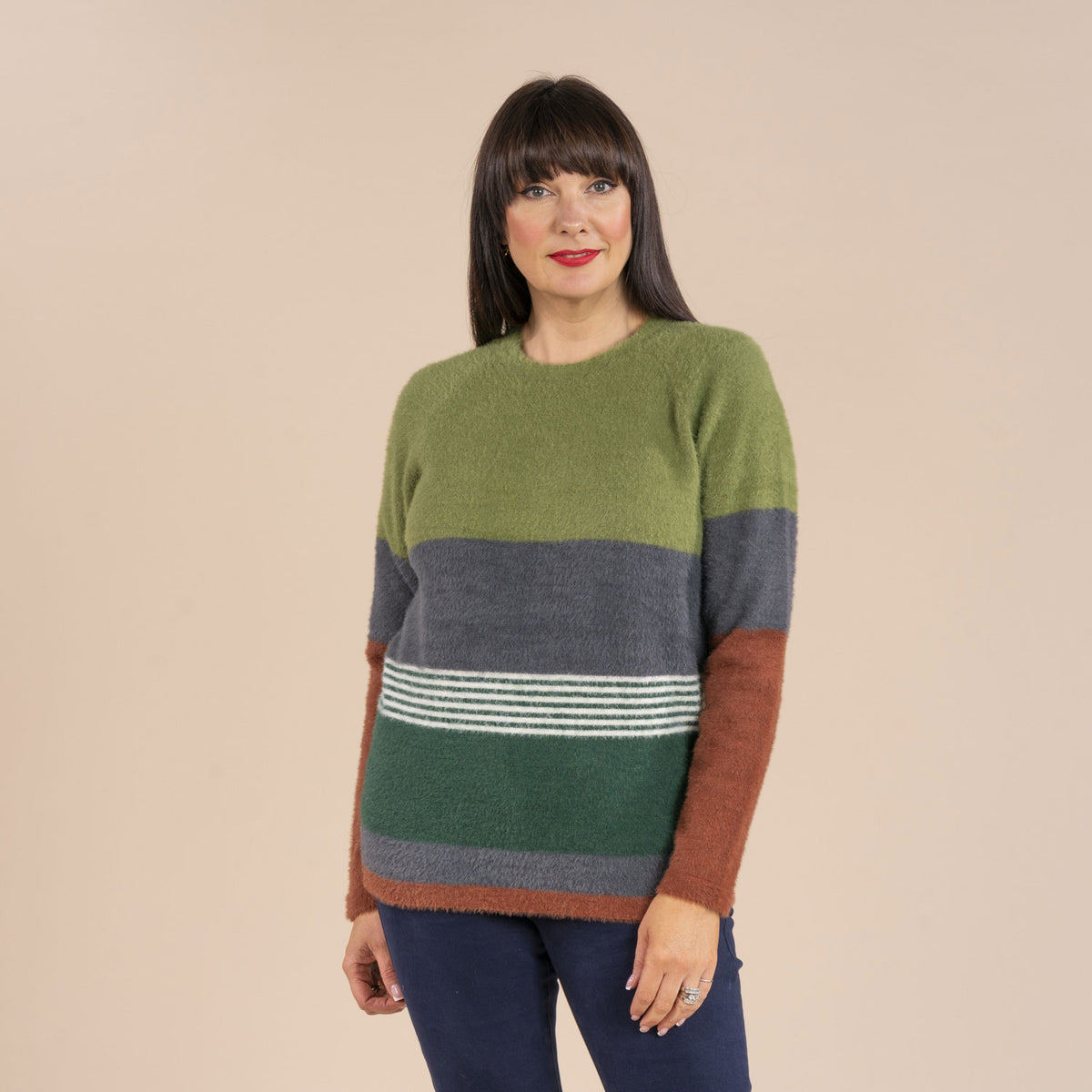 Colour Block Sweater - Green
