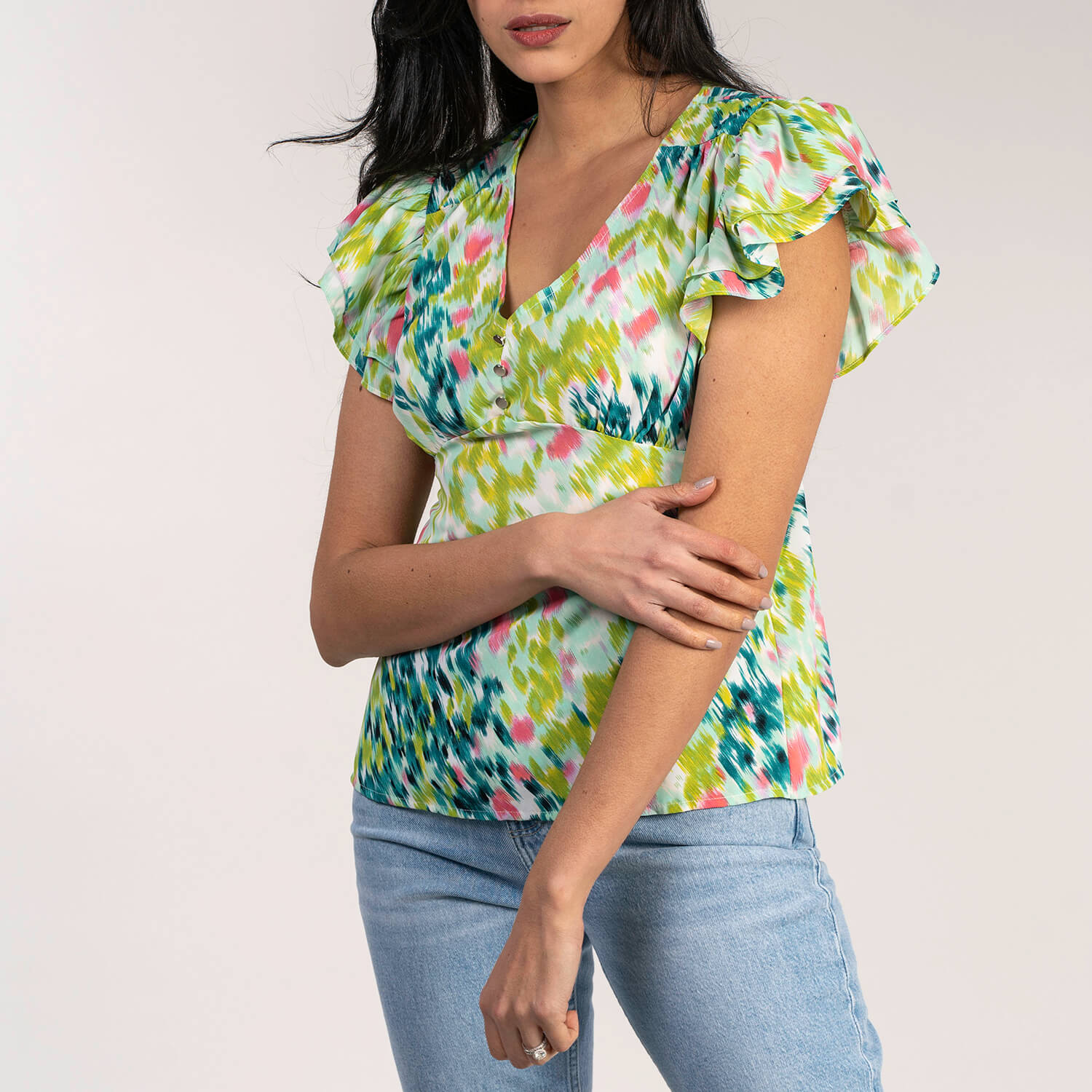 Naoise V Neck Chiffon Top 1 Shaws Department Stores