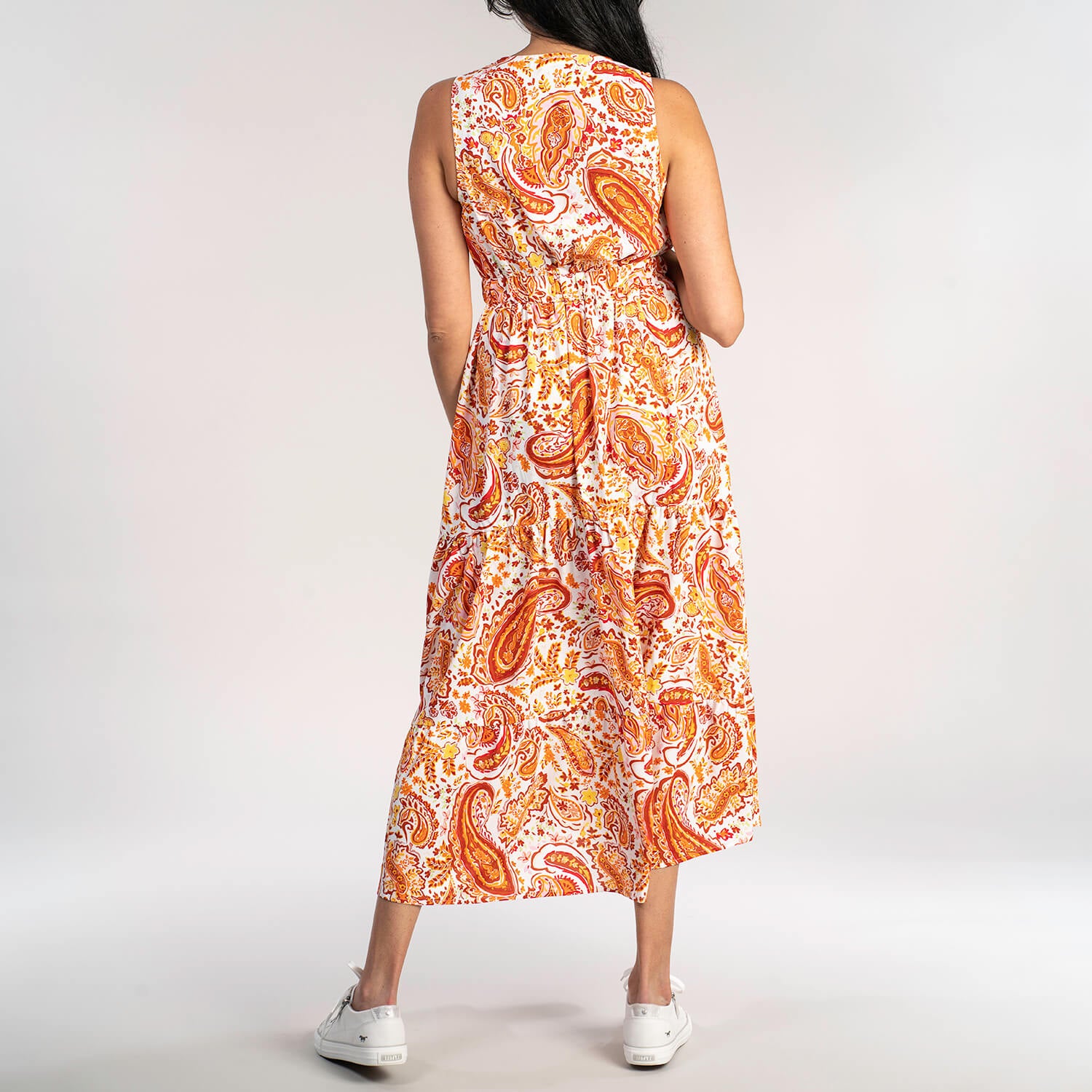 Naoise V Neck Sleeveless Dress - Coral 5 Shaws Department Stores