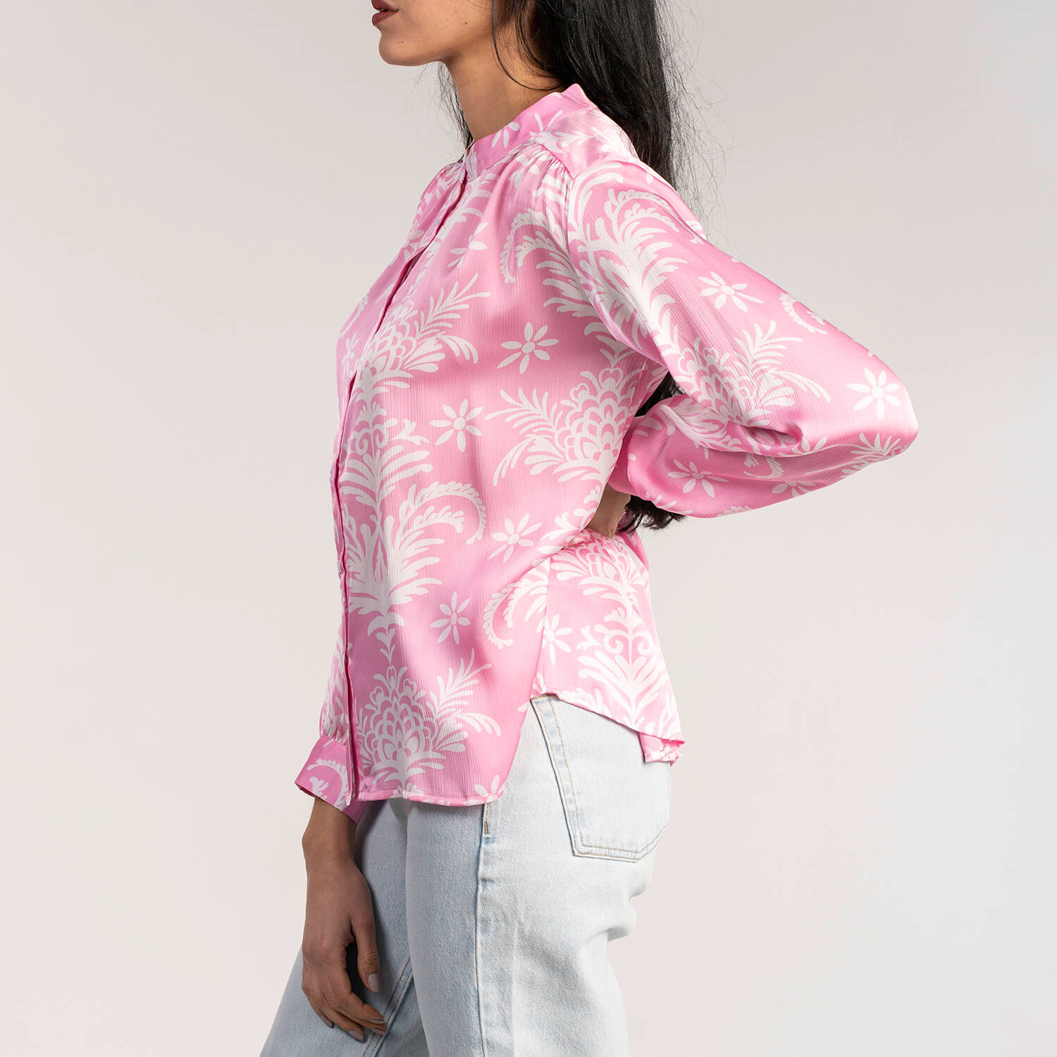Naoise Print Crepe Blouse - Pink 2 Shaws Department Stores