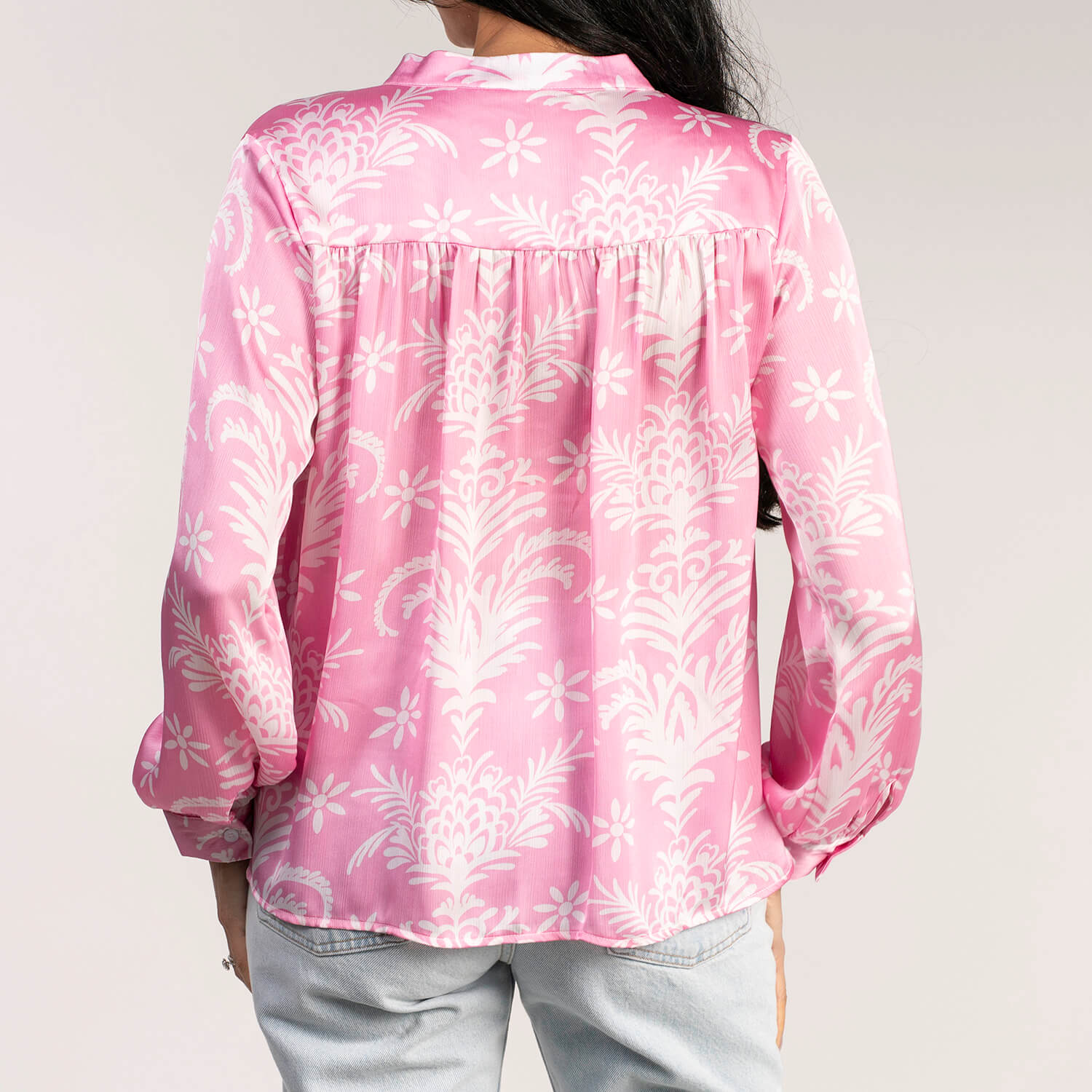 Naoise Print Crepe Blouse - Pink 4 Shaws Department Stores