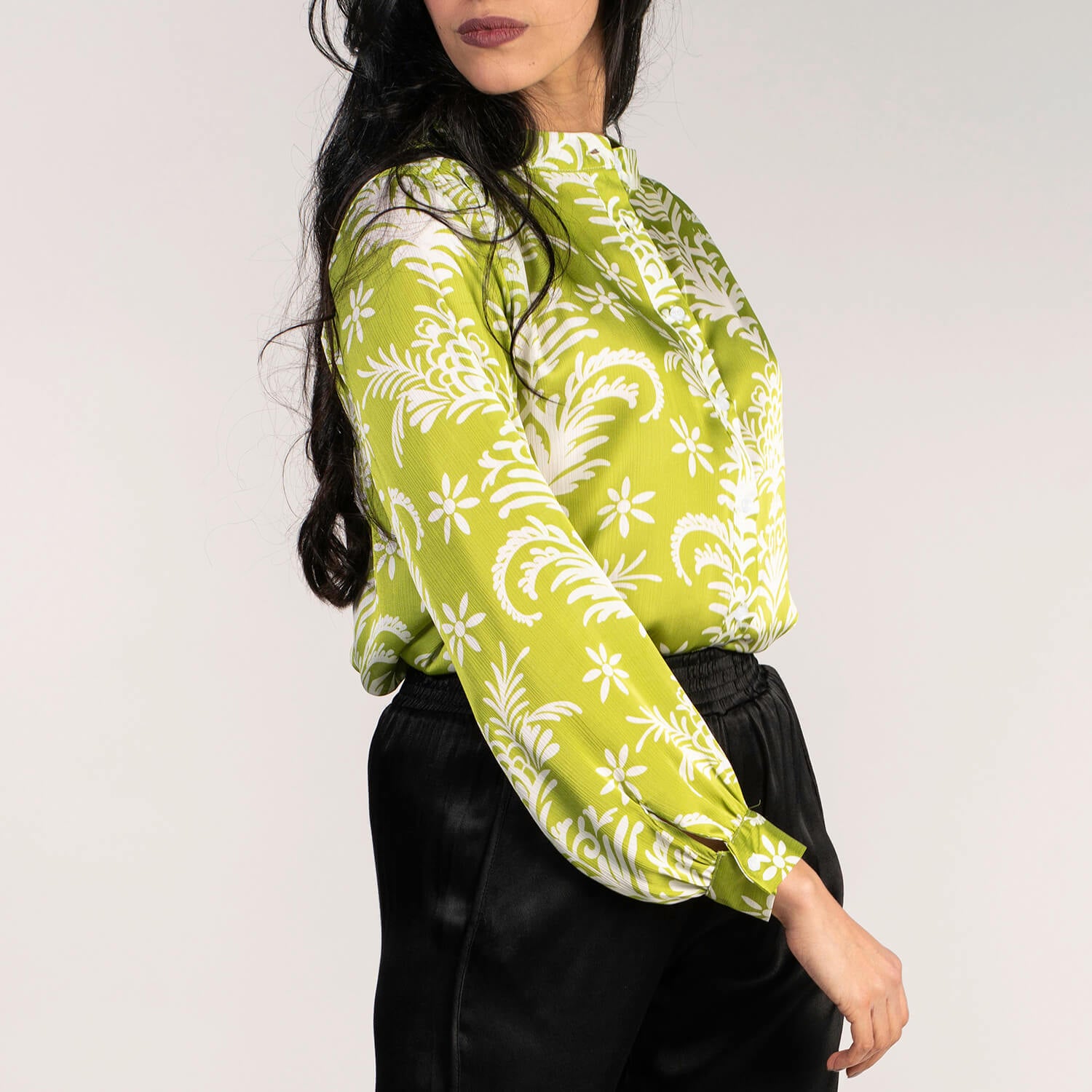 Naoise Print Crepe Blouse - Lime 2 Shaws Department Stores