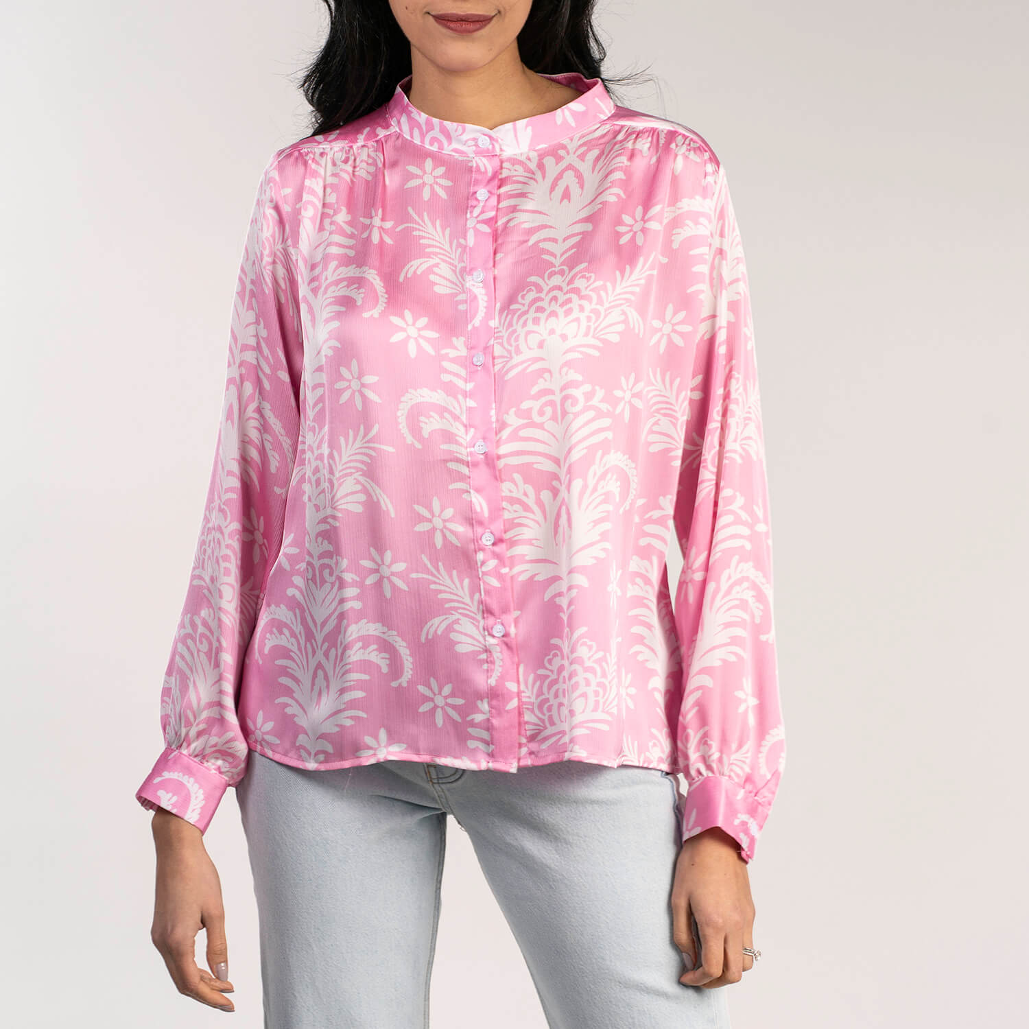 Naoise Print Crepe Blouse - Pink 3 Shaws Department Stores