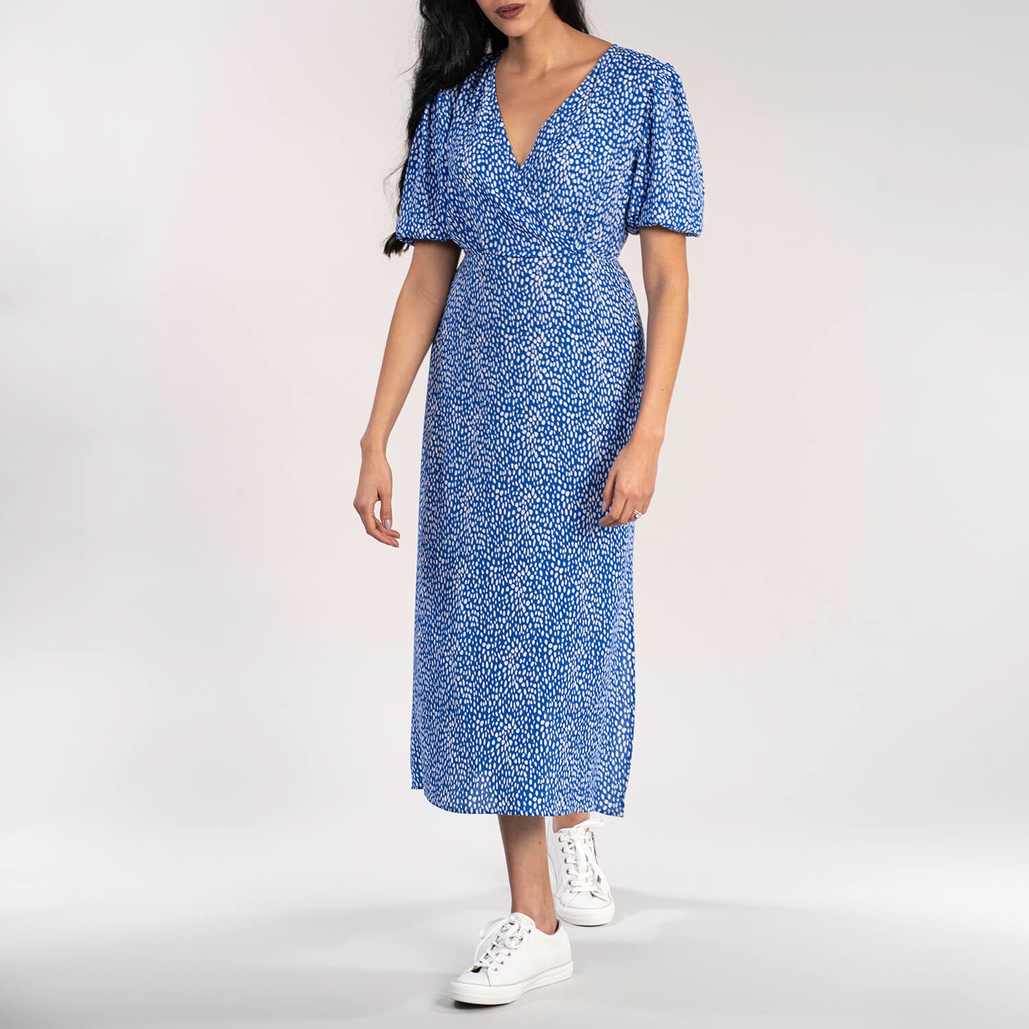 Naoise Wrap Yoke Dress - Blue 1 Shaws Department Stores