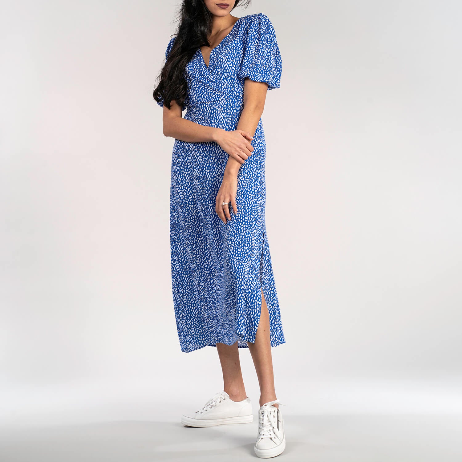 Naoise Wrap Yoke Dress - Blue 2 Shaws Department Stores