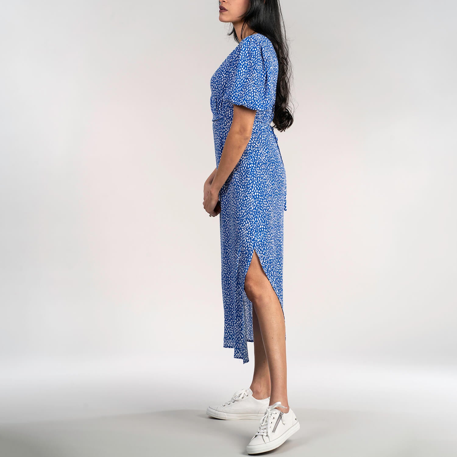 Naoise Wrap Yoke Dress - Blue 4 Shaws Department Stores