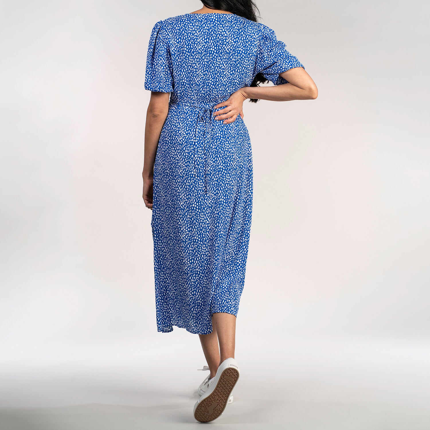 Naoise Wrap Yoke Dress - Blue 5 Shaws Department Stores