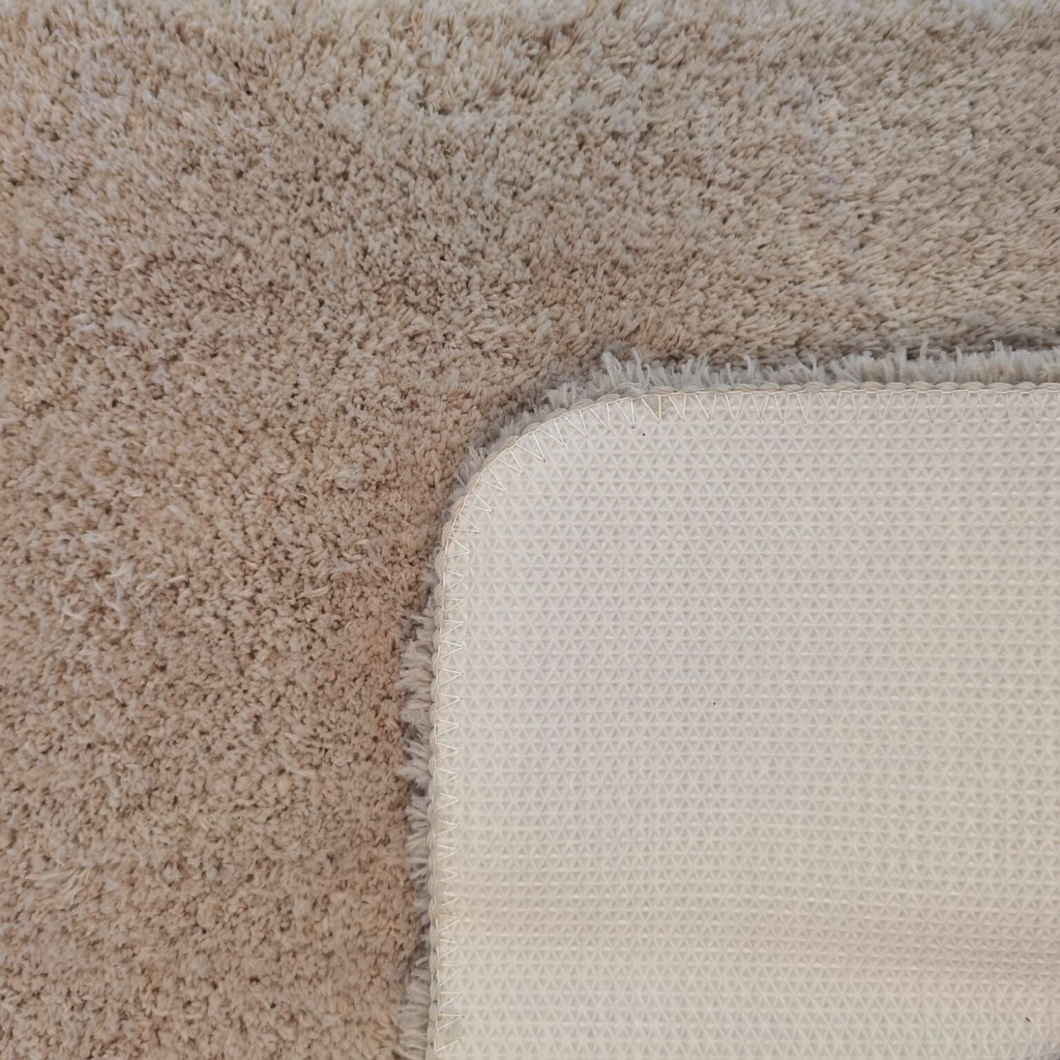 The Home Bathroom Soft Polyester Bath Mat - Beige 3 Shaws Department Stores