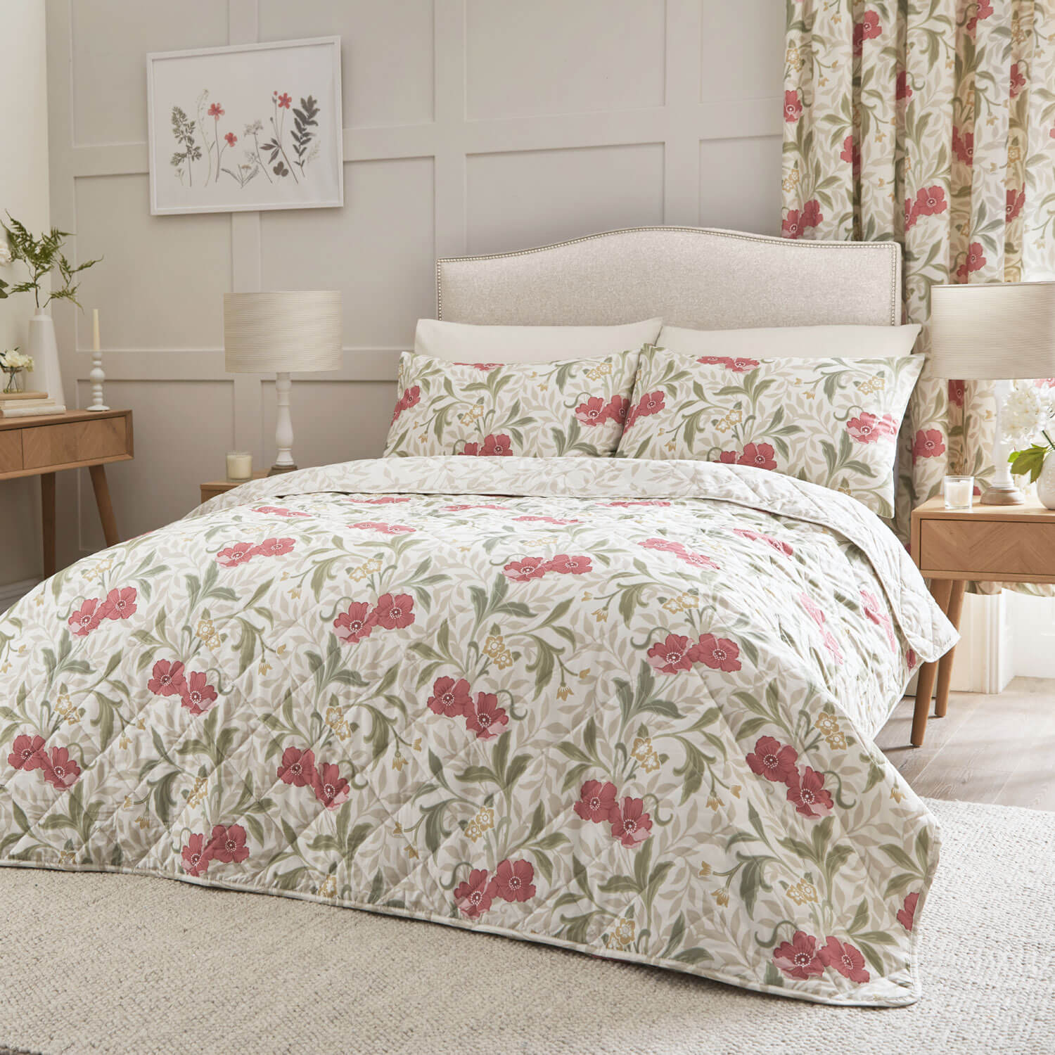 The Home Collection Windsor Bedspread - Red 1 Shaws Department Stores