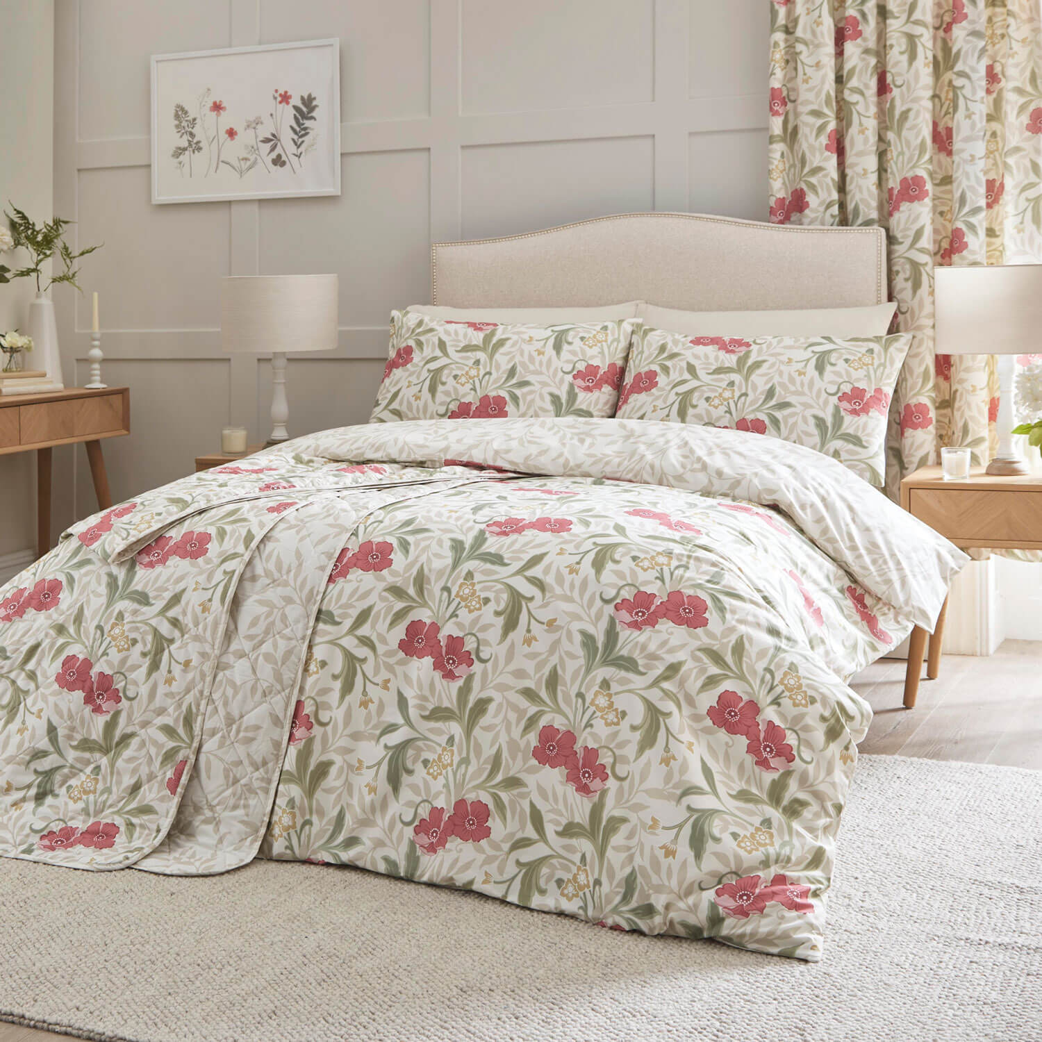 The Home Collection Windsor Bedspread - Red 2 Shaws Department Stores