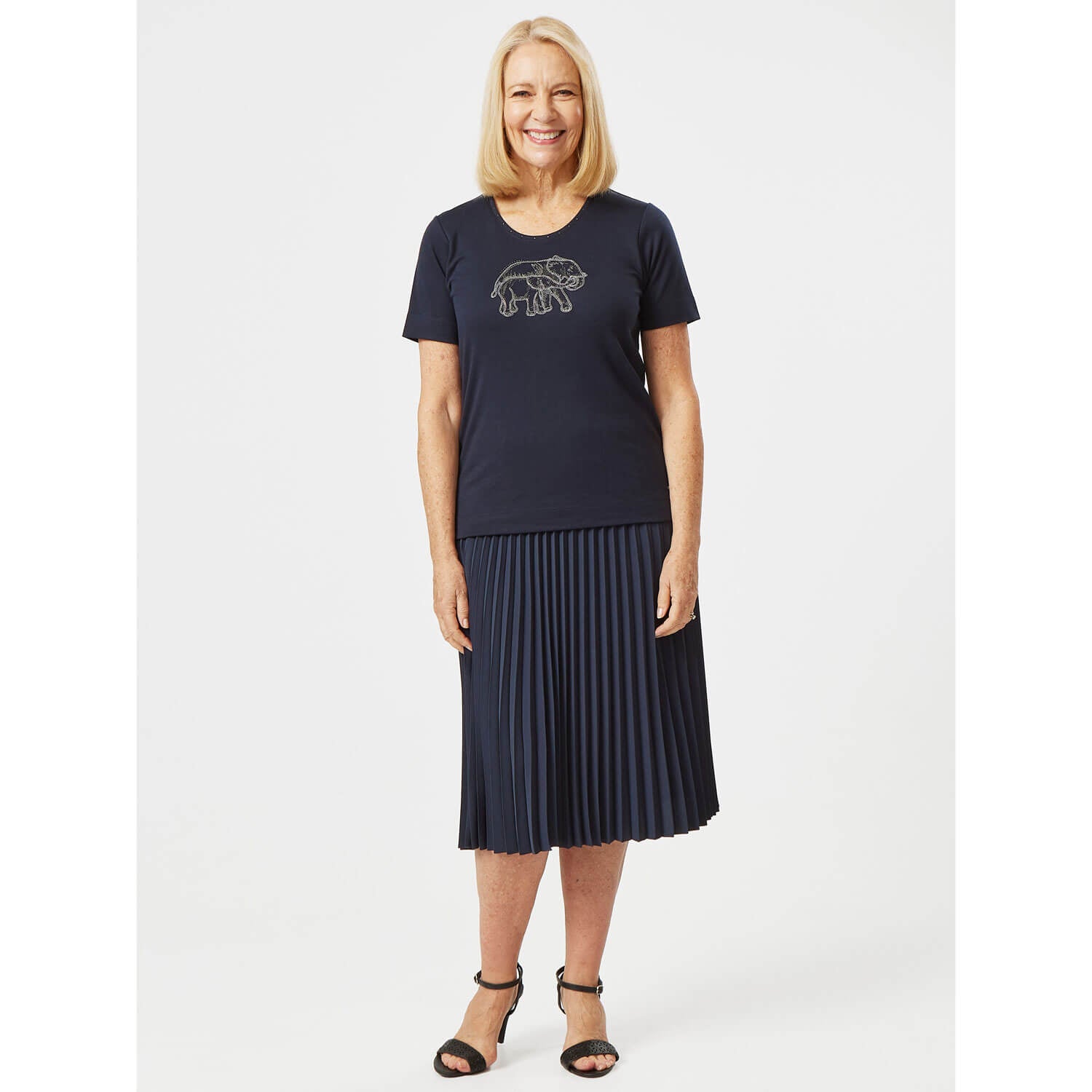 Tigiwear Pleated Solid Skirt 4 Shaws Department Stores