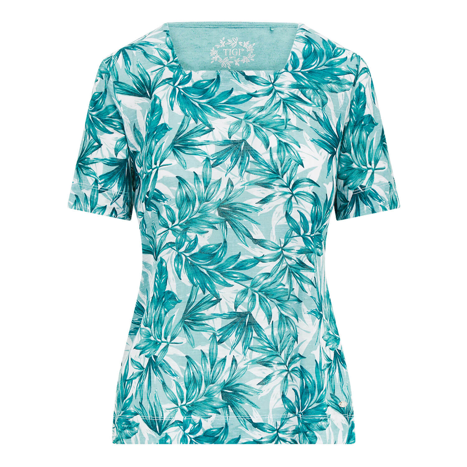 Tigiwear Tide Leaf All Over Print Square Neck Top 6 Shaws Department Stores