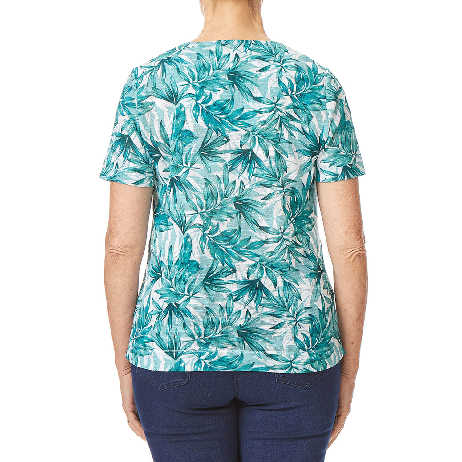 Tigiwear Tide Leaf All Over Print Square Neck Top 3 Shaws Department Stores