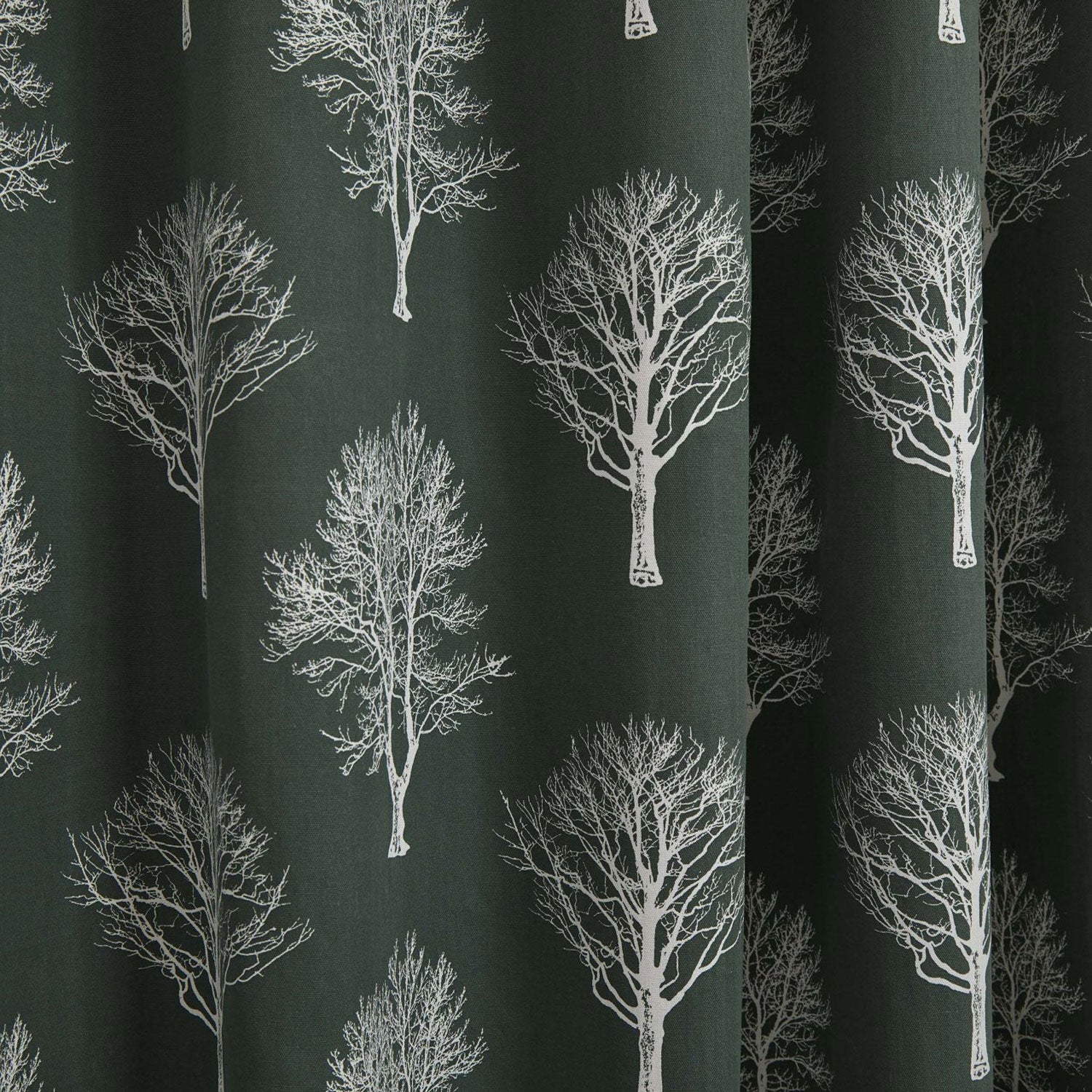 Woodland Trees Eyelet Curtains - Green