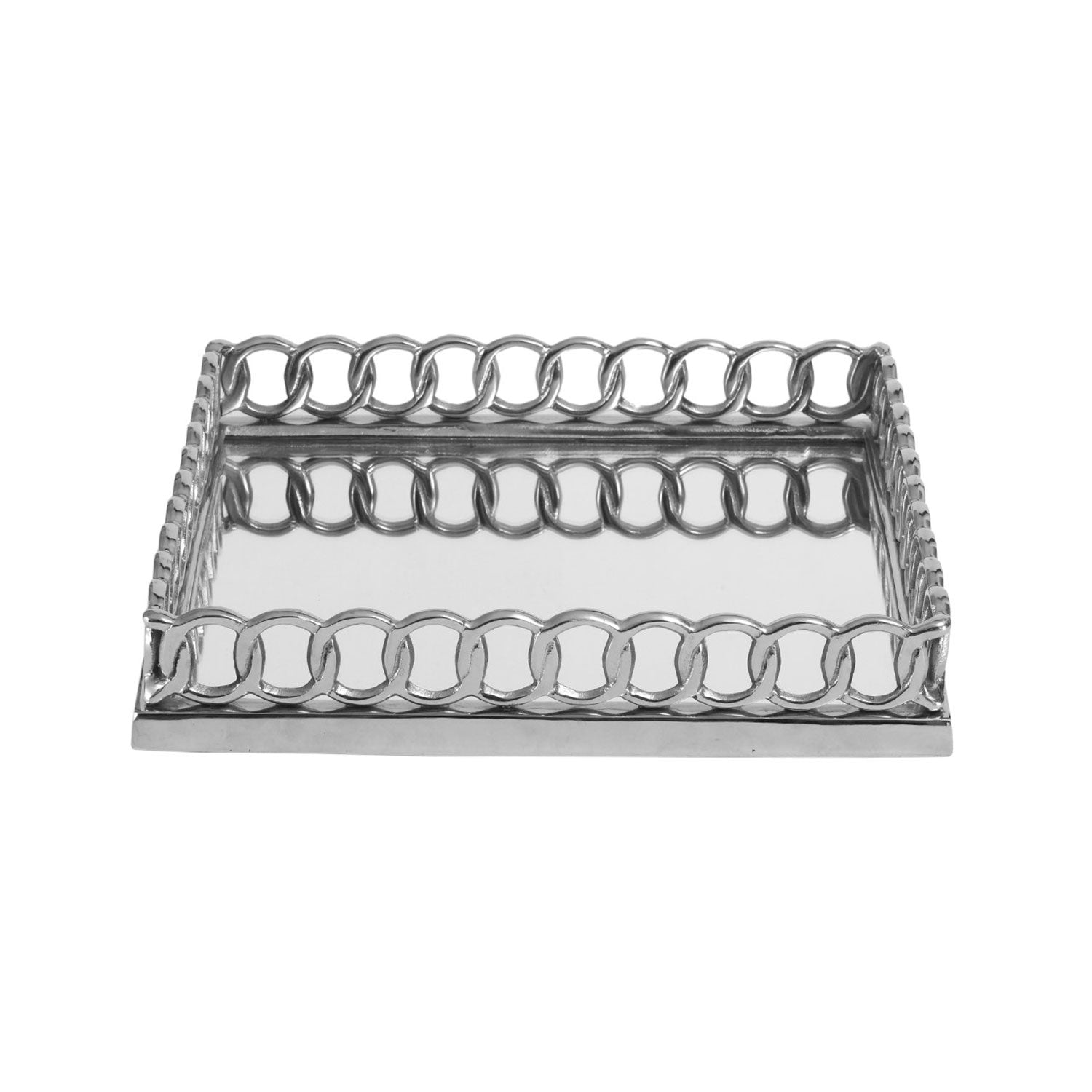 The Home Collection 35CM Chain Link Tray Chrome - Silver 1 Shaws Department Stores