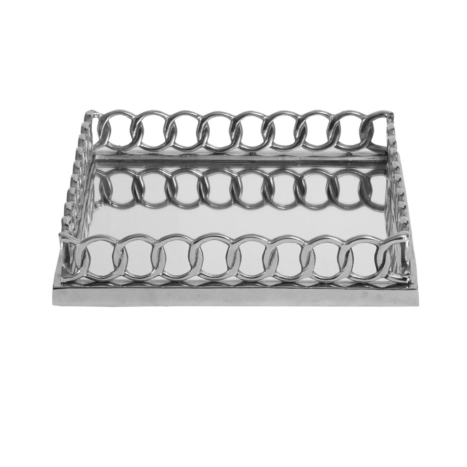 The Home Collection 40CM Chain Link Tray Chrome - Silver 1 Shaws Department Stores