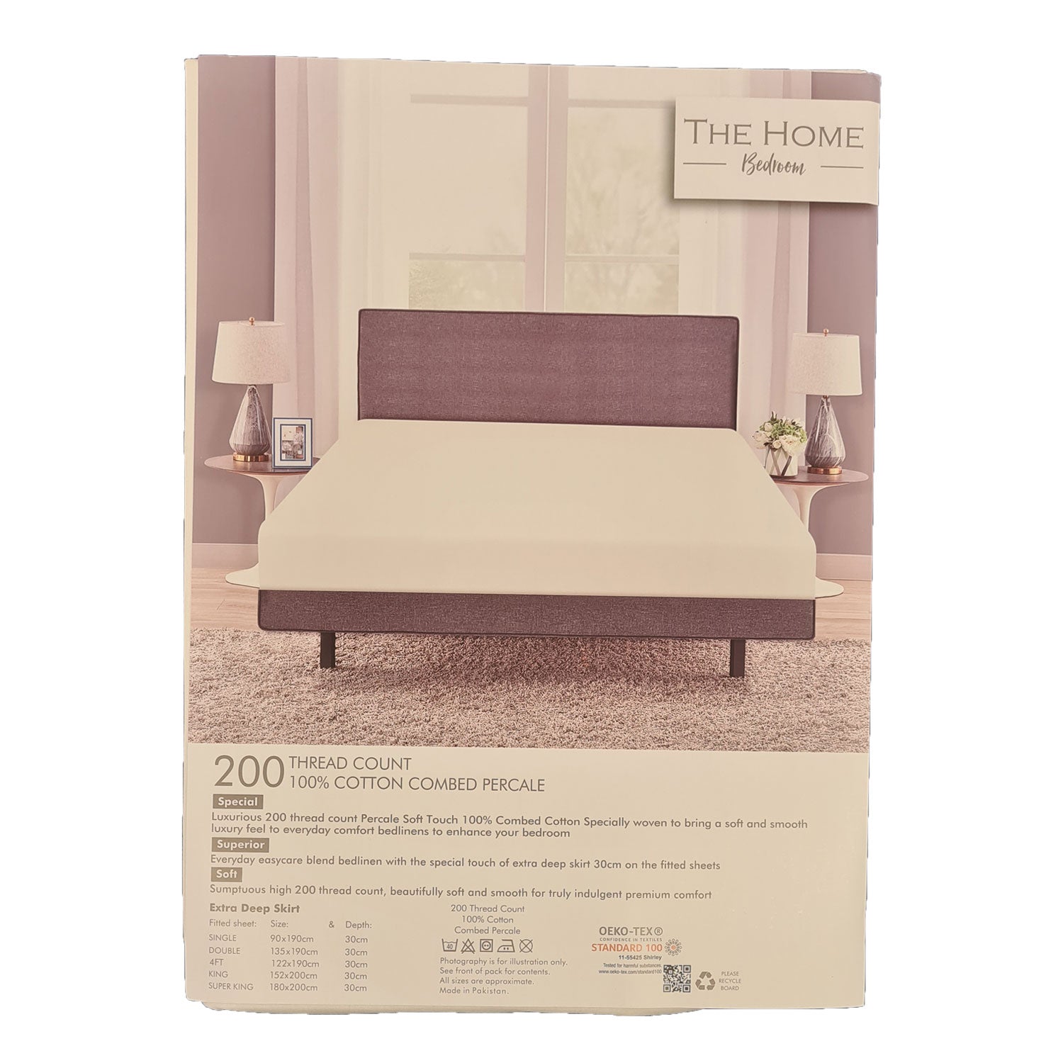 The Home Bedroom 4FT Deep Fitted Sheet - White 2 Shaws Department Stores
