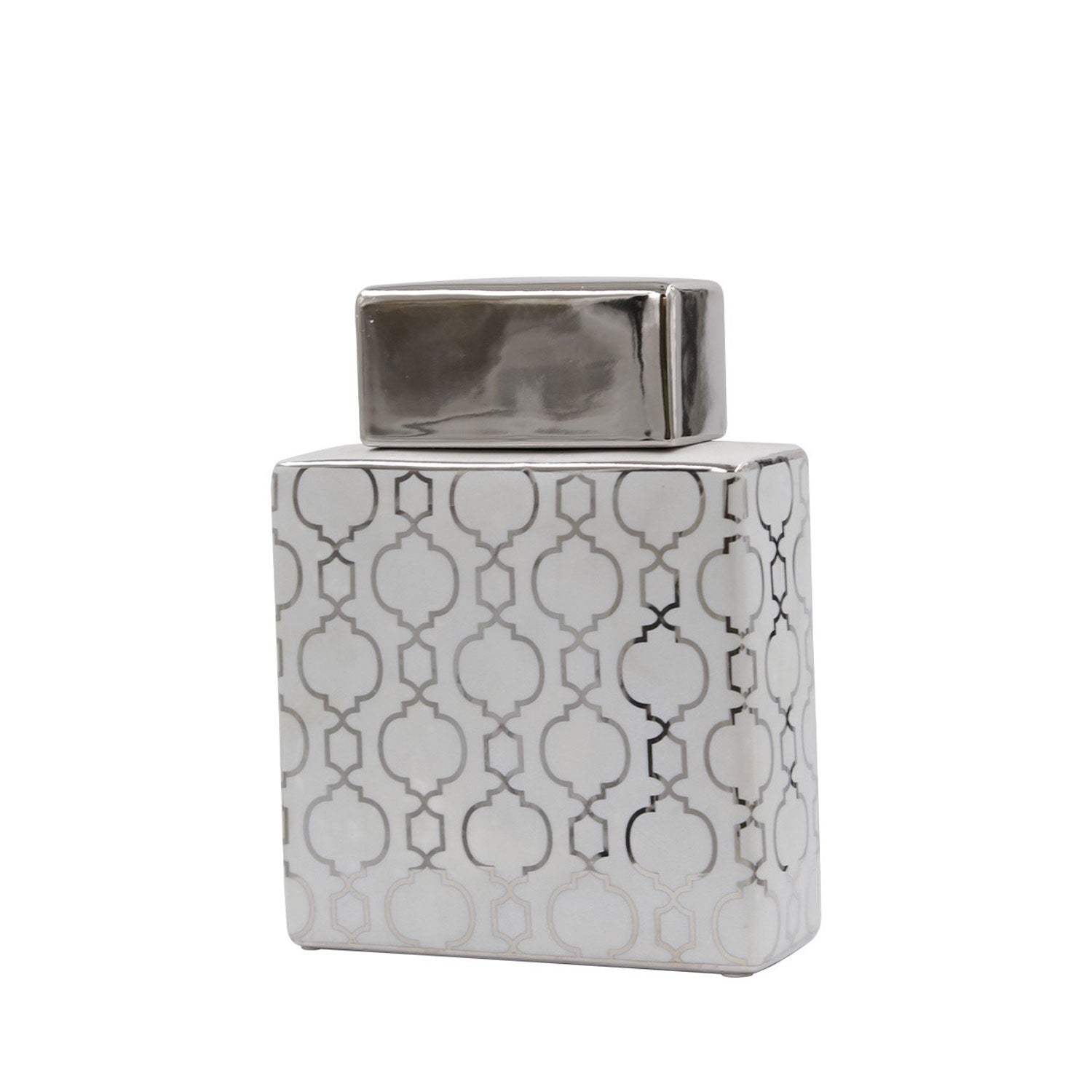 The Home Marrakech Ginger Silver Pattern Jar 21.5cm 1 Shaws Department Stores