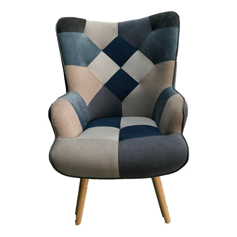 The Grange Interiors Patchwork Chair - Blue 1 Shaws Department Stores