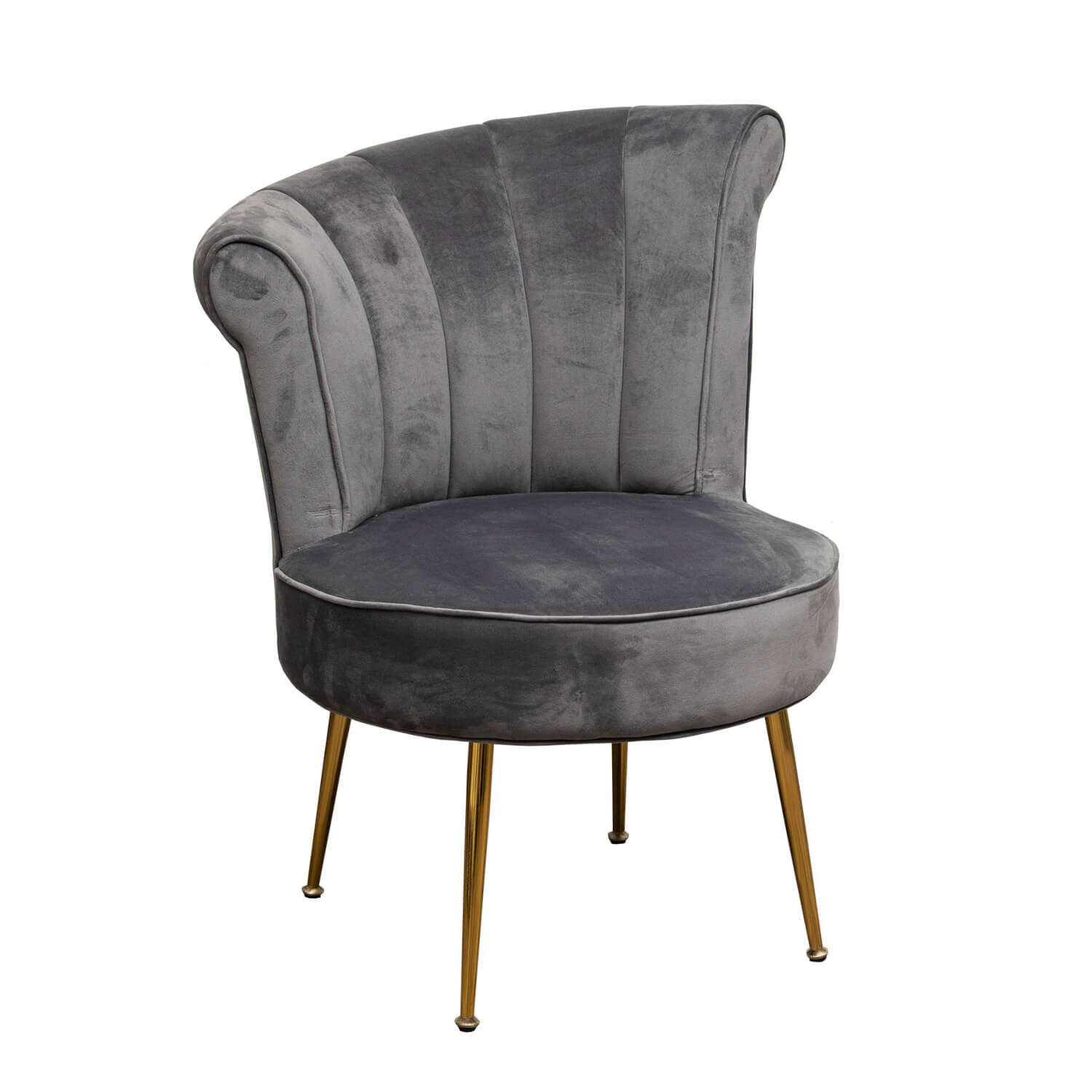 The Grange Velvet Chair - Grey 1 Shaws Department Stores