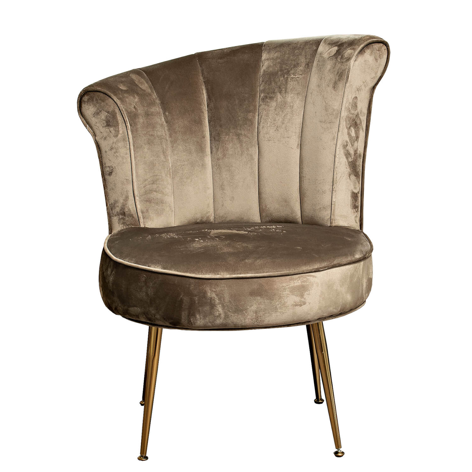 The Grange Velvet Chair - Taupe 1 Shaws Department Stores