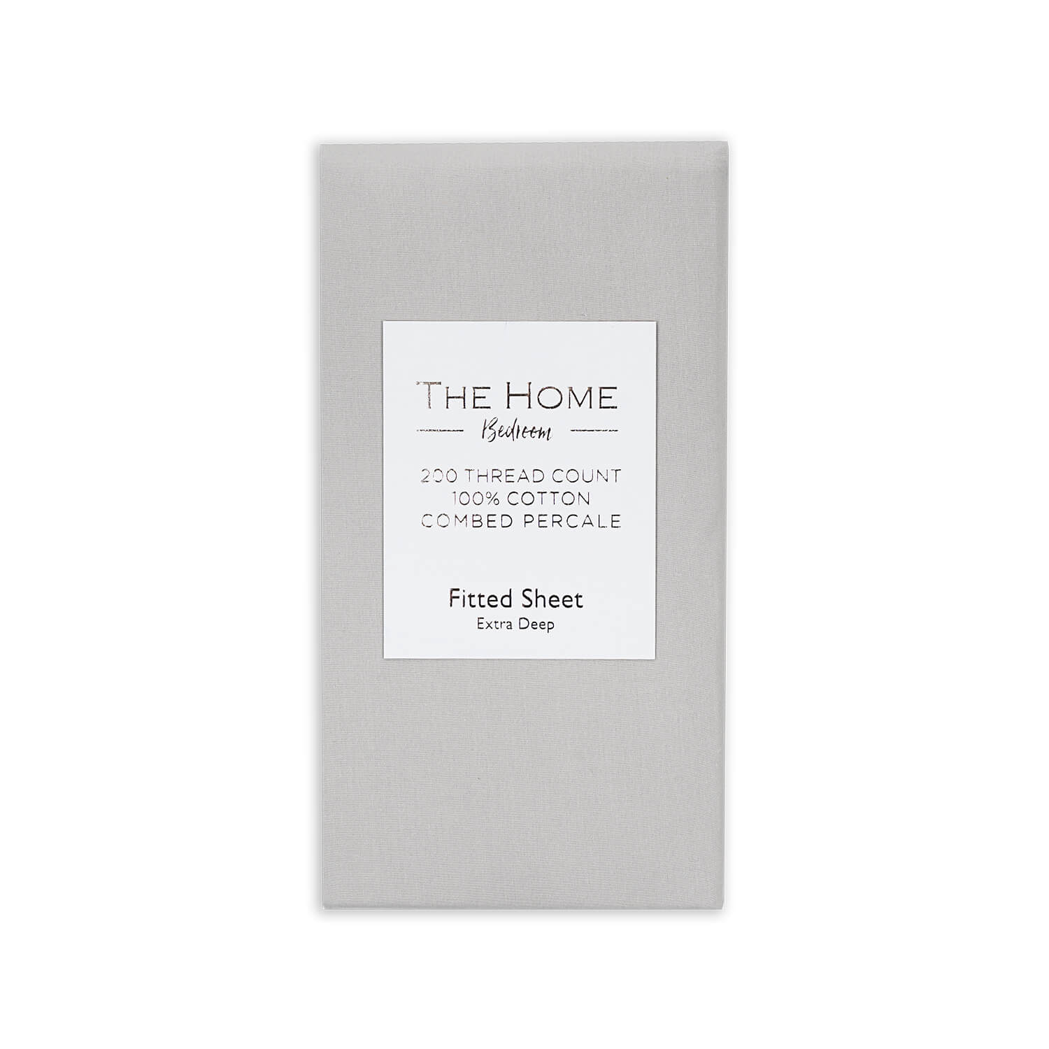 The Home Bedroom 200 Thread Count Extra Deep 100% Cotton Fitted Sheet - Grey 1 Shaws Department Stores