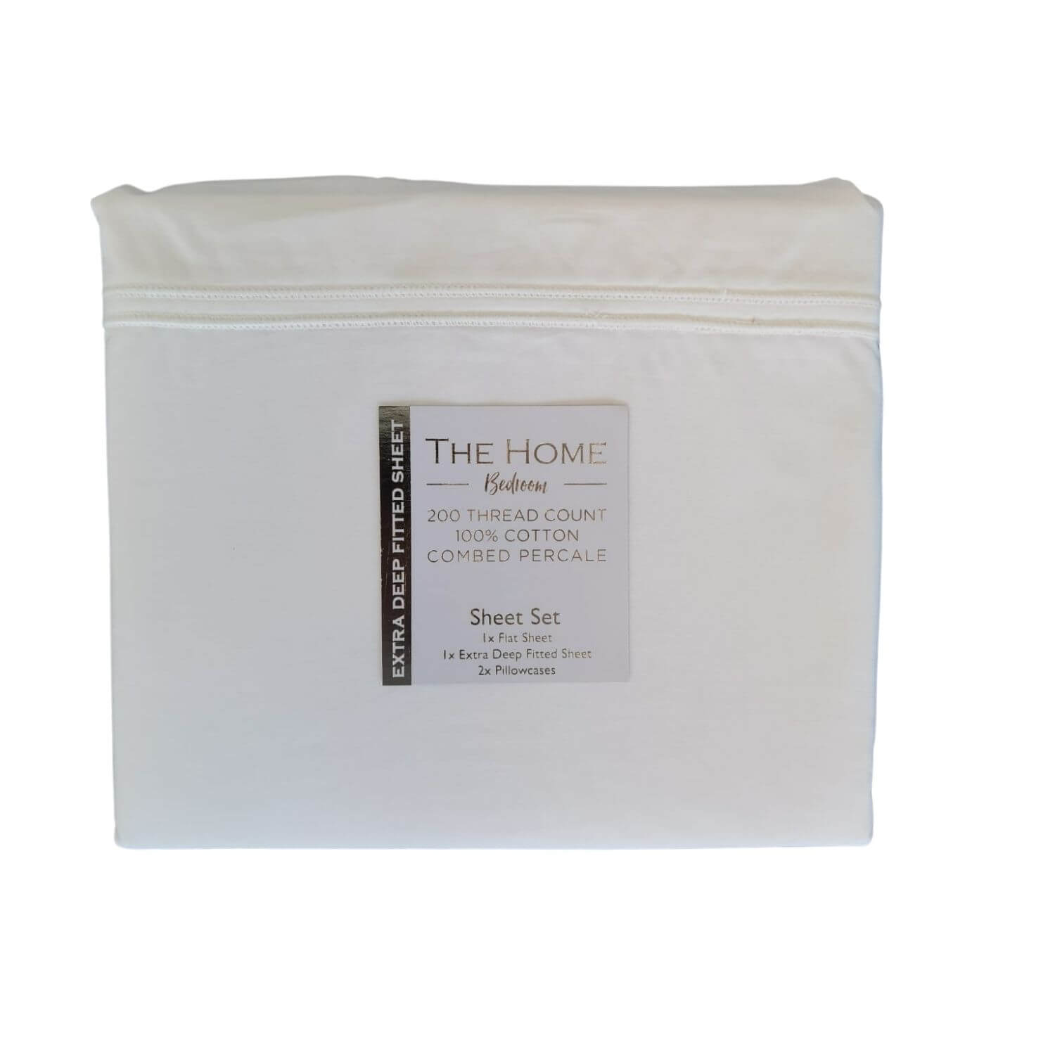 The Home Bedroom 200 Thread 100% Count Cotton Sheet Set - White 1 Shaws Department Stores