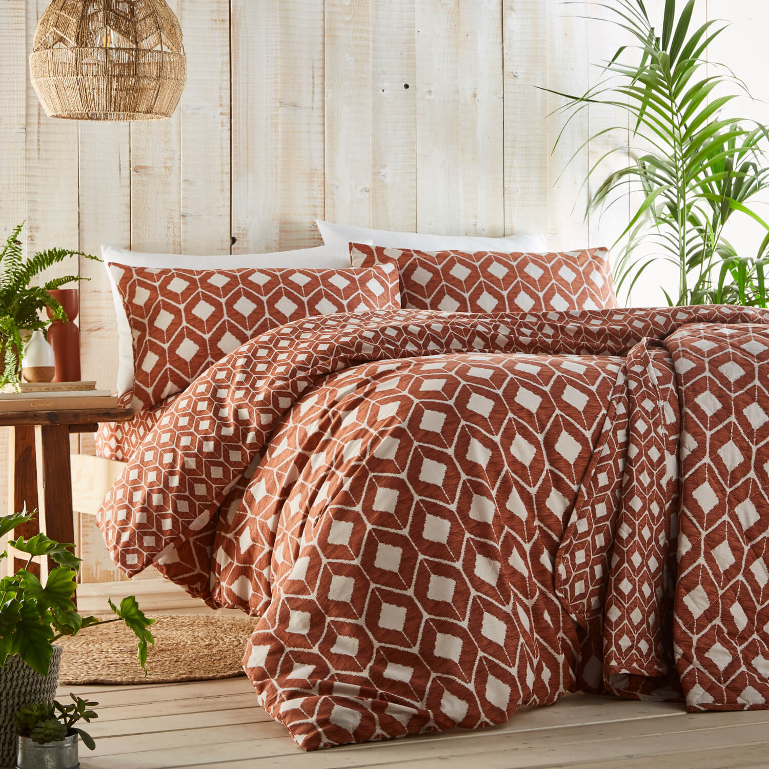The Home Bedroom Chevron Throwover - Terracotta 1 Shaws Department Stores