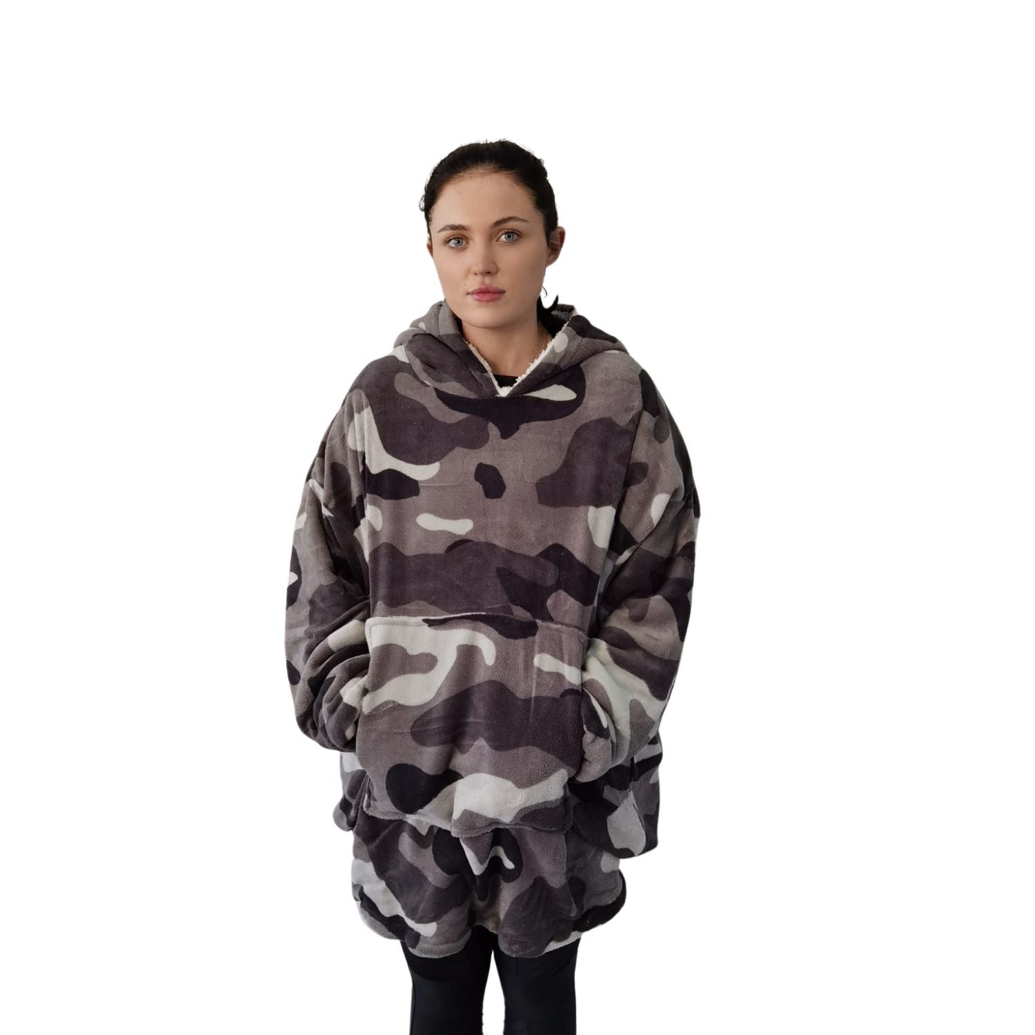 The Home Bedroom Cosy Robe - Camouflage Grey 3 Shaws Department Stores